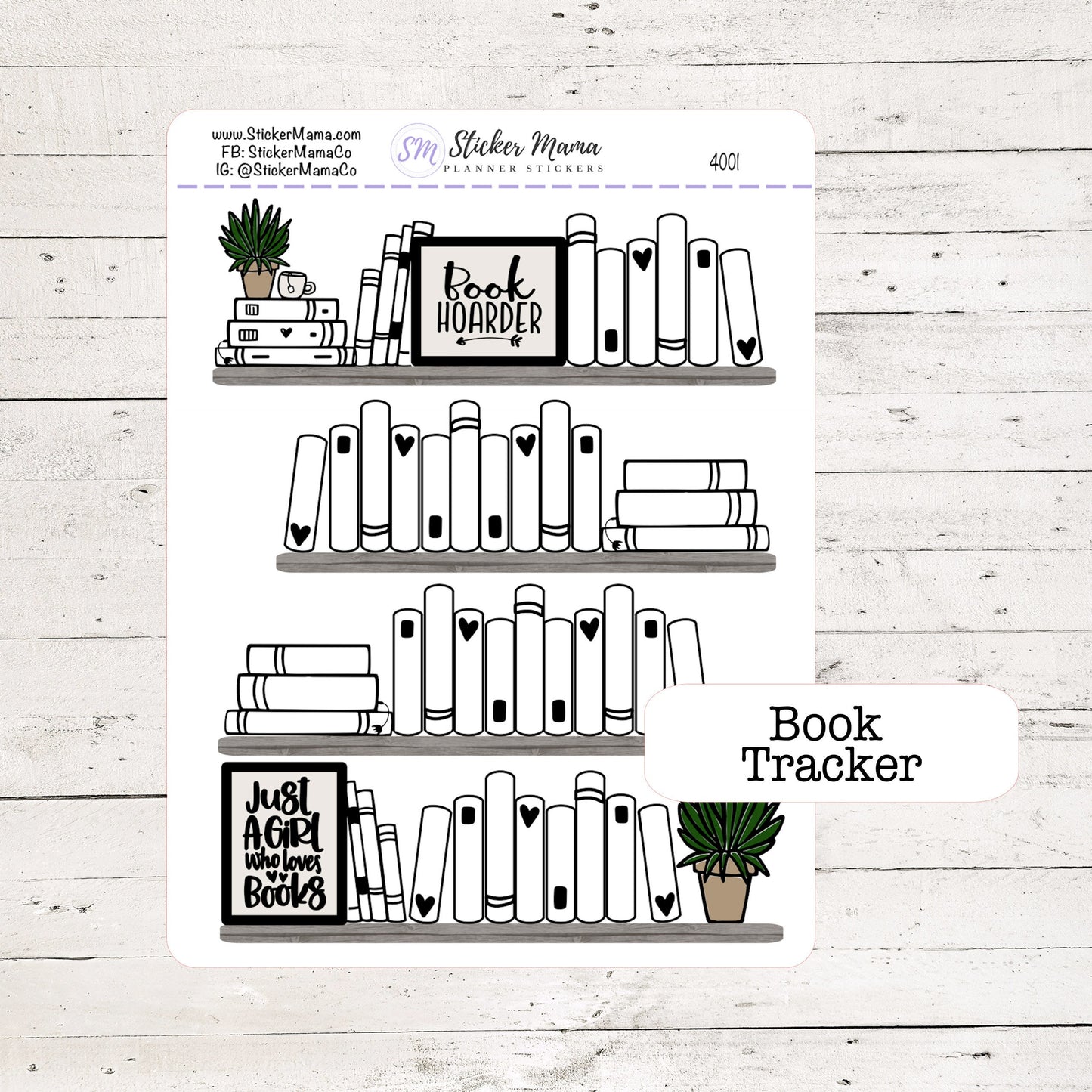 BOOK TRACKER 4001 - Book Planner Stickers - Book Tracker Sticker - Reading Log Sticker
