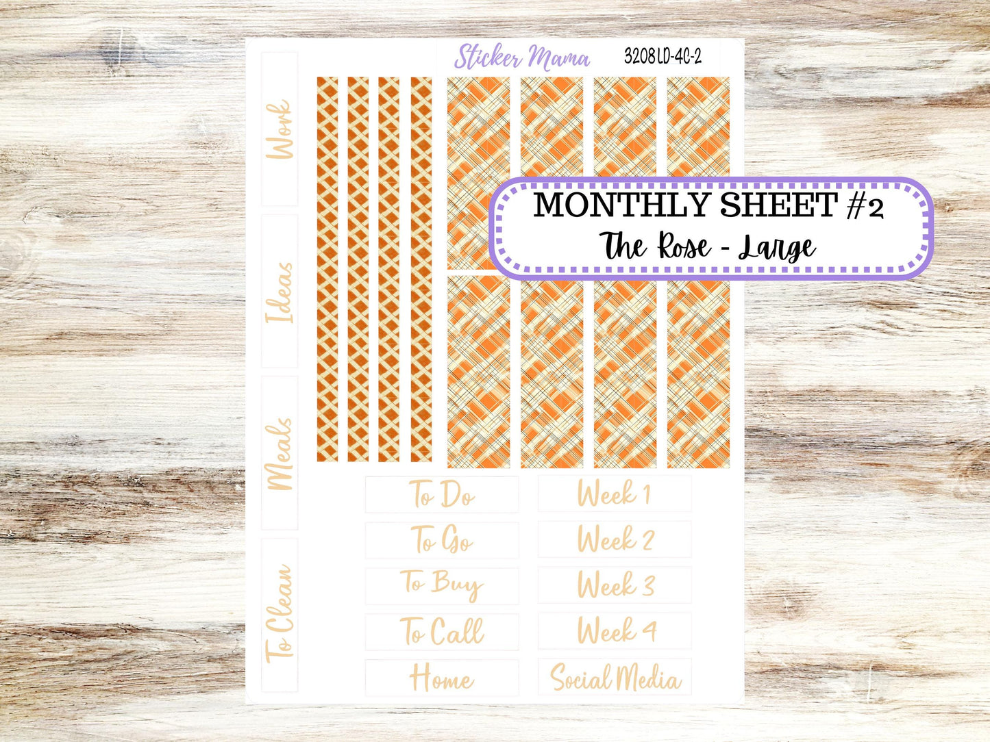 LD "The Rose" Large || 4-COLUMN (formerly project) Planner Kit #3208 || Fall Fields || Laurel Denise Stickers || 9-25
