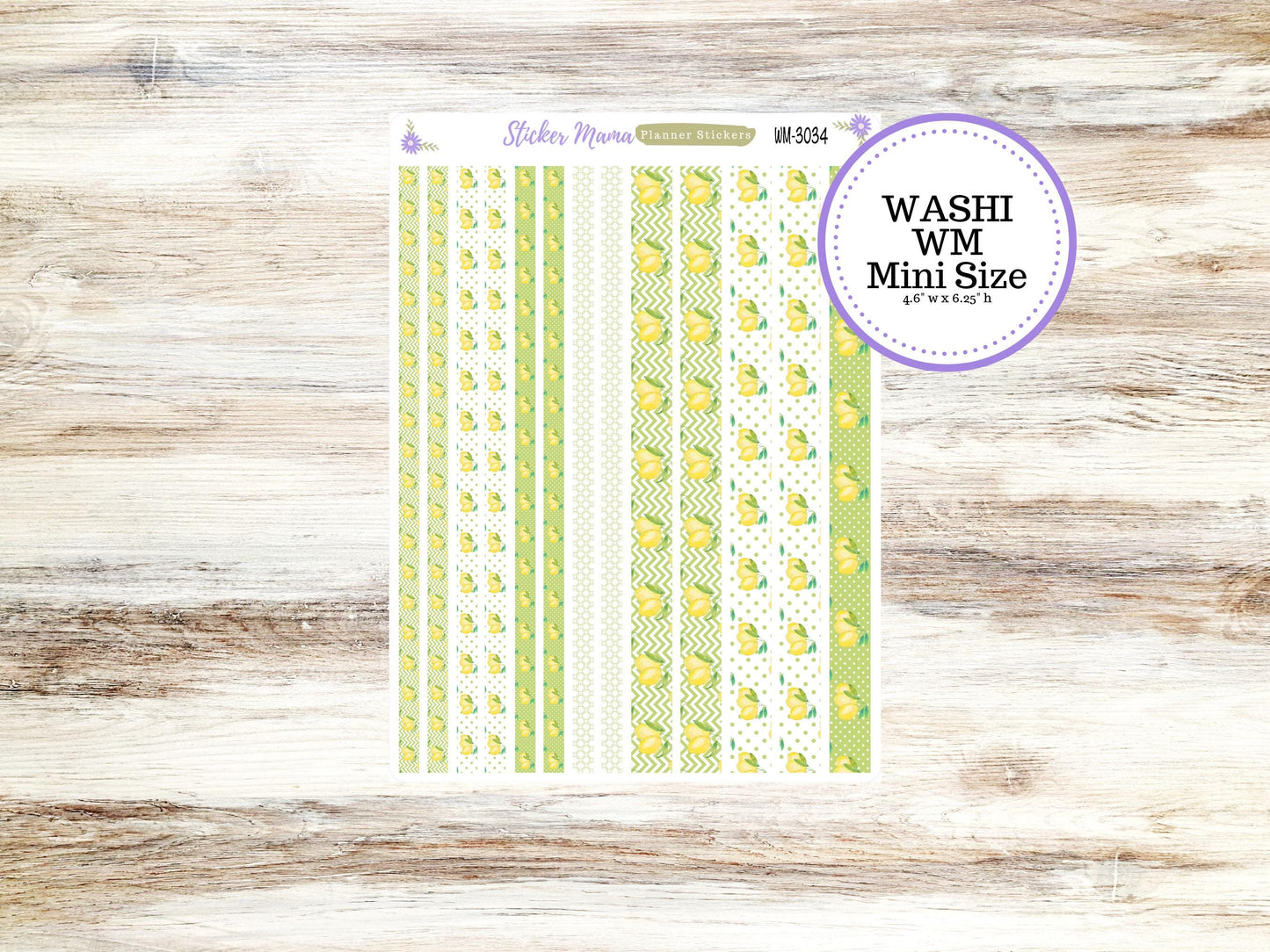 WASHI PLANNER STICKERS || 3034 || Watercolor Lemons || Washi Stickers || Lemon Planner Stickers || Washi for Planners