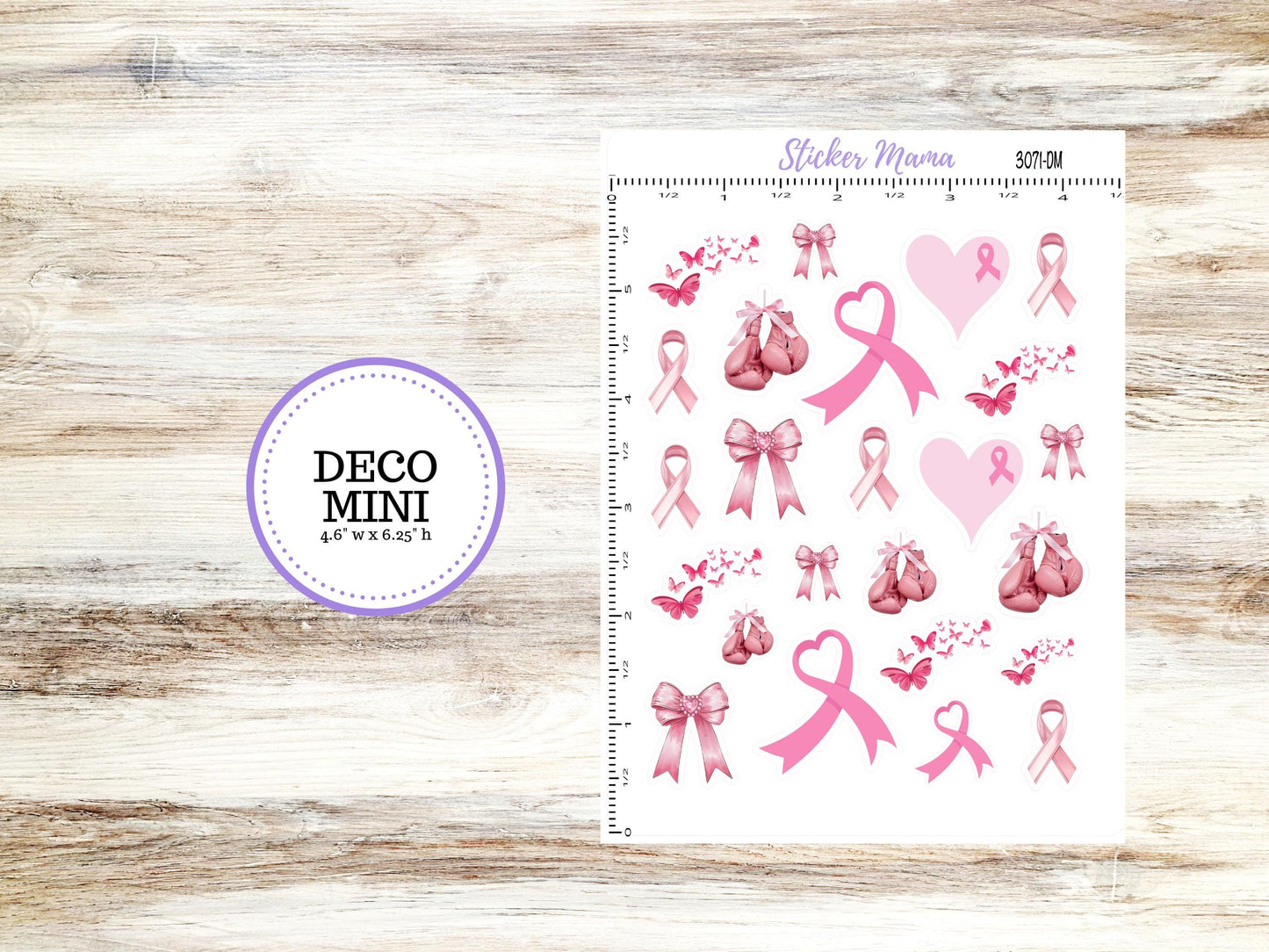 DECO-3071 || Breast Cancer Deco || PLANNER STICKERS || Deco Stickers || Deco