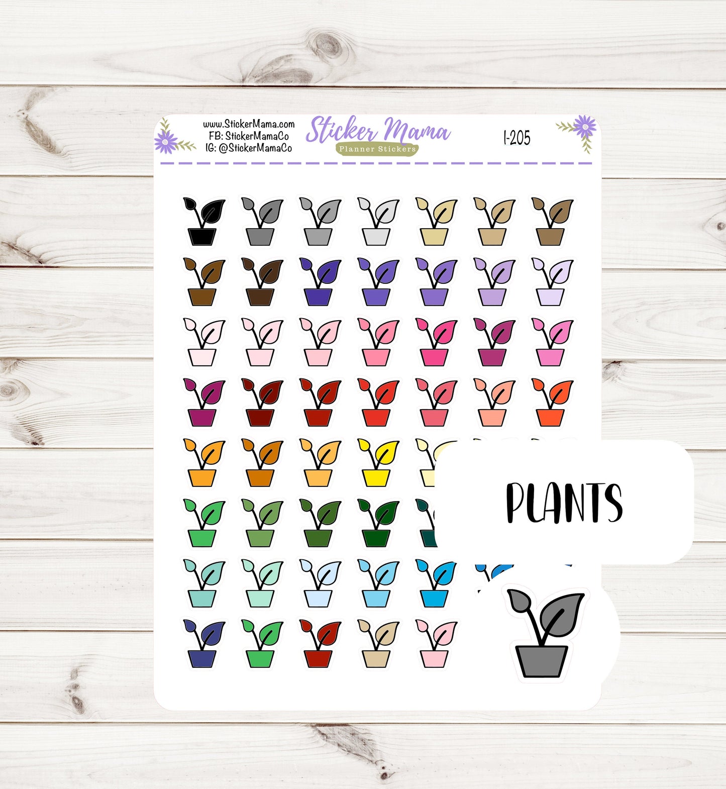 PLANTS PLANNER Stickers I-205 - Plants Stickers - Stickers for Gardening