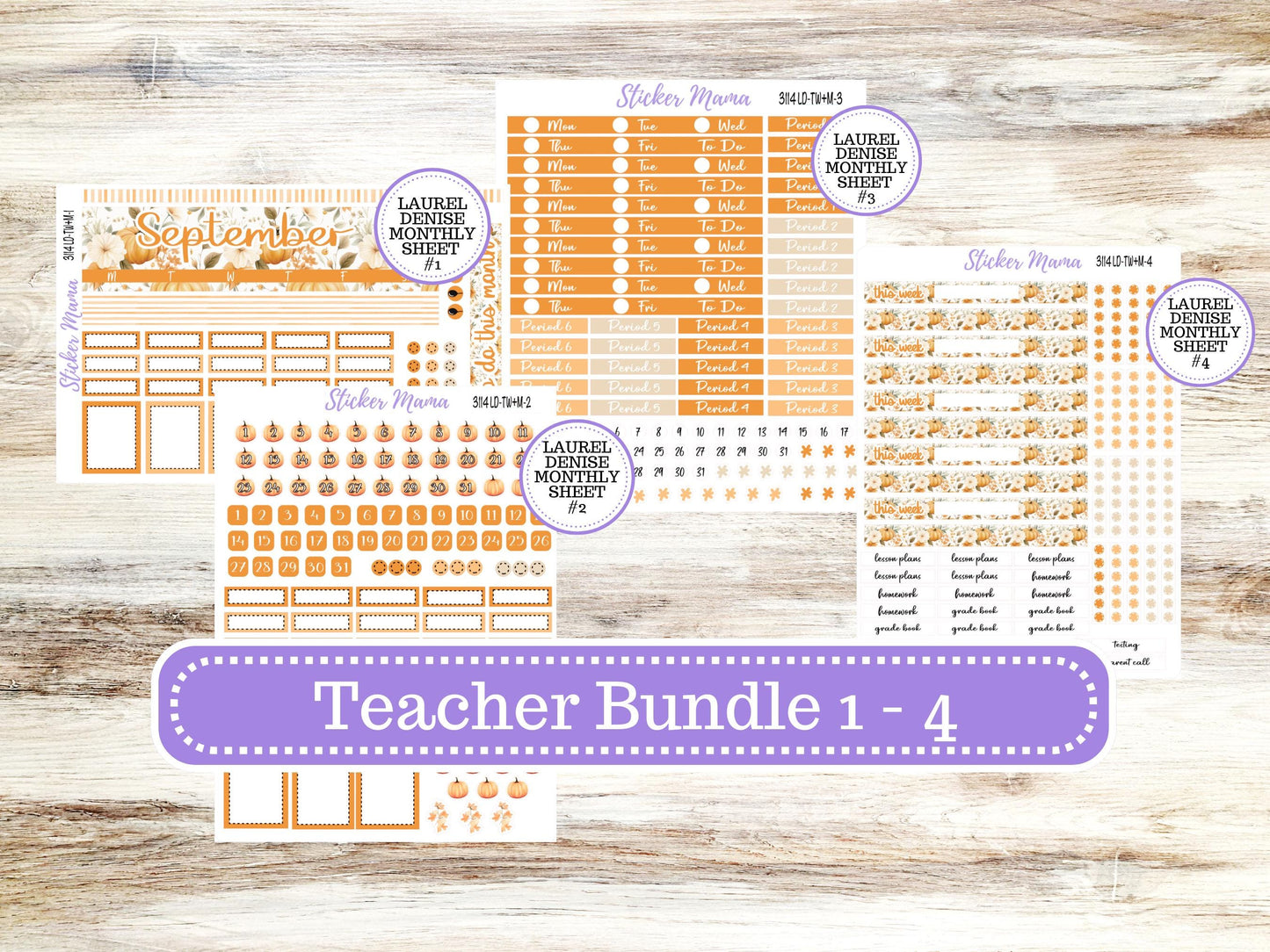 LAUREL DENISE TEACHER Planner Kit #3114 || Laurel Denise Kit || Laurel Denise Stickers || Laurel Denise Teacher Kit || September || June 25