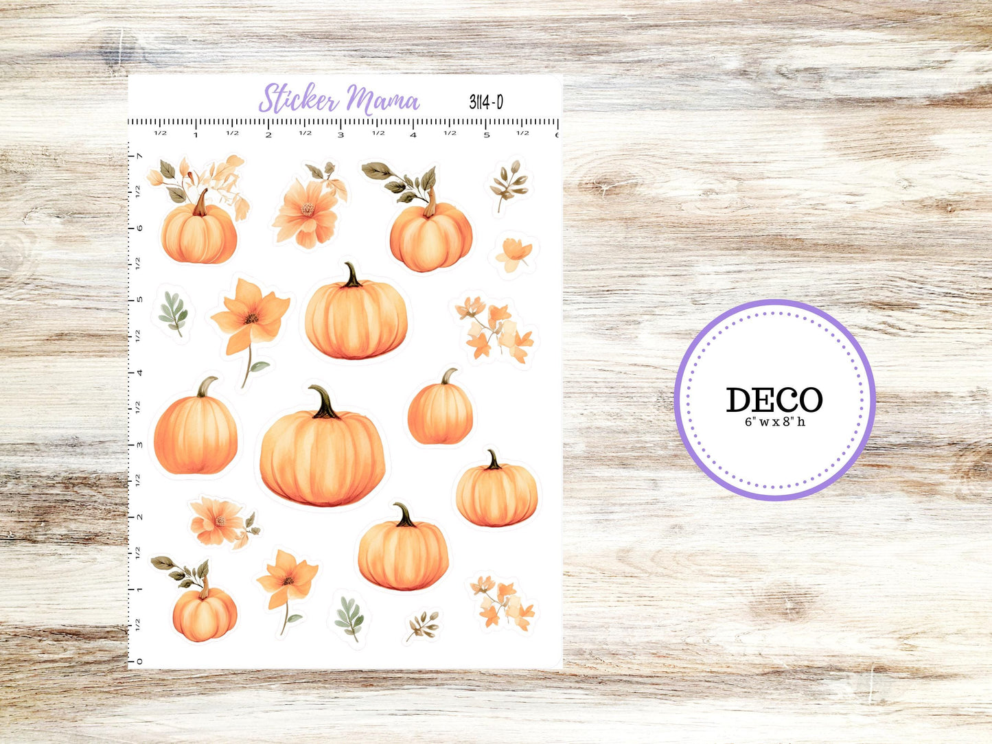 DECO-3114 || Pumpkin Paradise Deco || PLANNER STICKERS || Summer Stickers ||