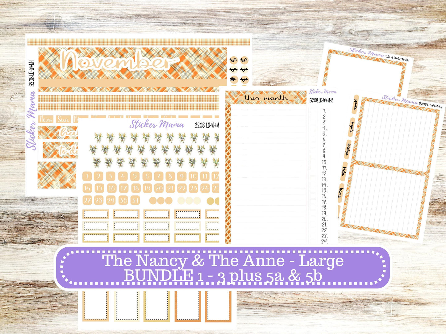 LD “The Nancy & Anne” Large || Week + Month PLANNER Monthly Kit #3208 || Laurel Denise Horizontal Vertical Kit || Fall Fields || 9-25
