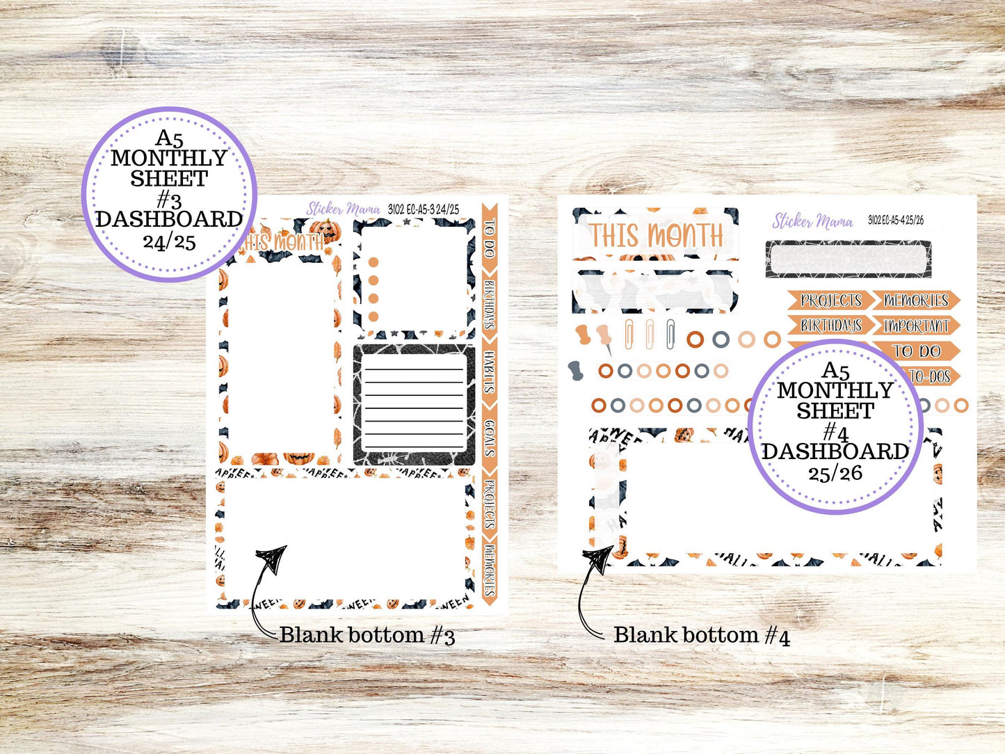 ERIN CONDRE Monthly Kit-3102 || A5 || Pumpkin Town Stickers || - ec October Monthly Kit - Monthly Planner Kits - Monthly Budget