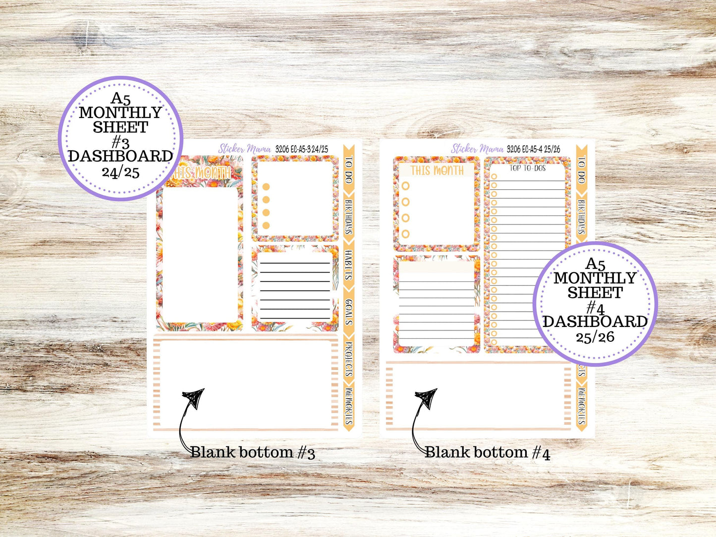 ERIN CONDRE Monthly Kit-3206 || A5 || Falling Colors Stickers || - ec September Monthly Kit - Monthly Planner Kits - Monthly Budget