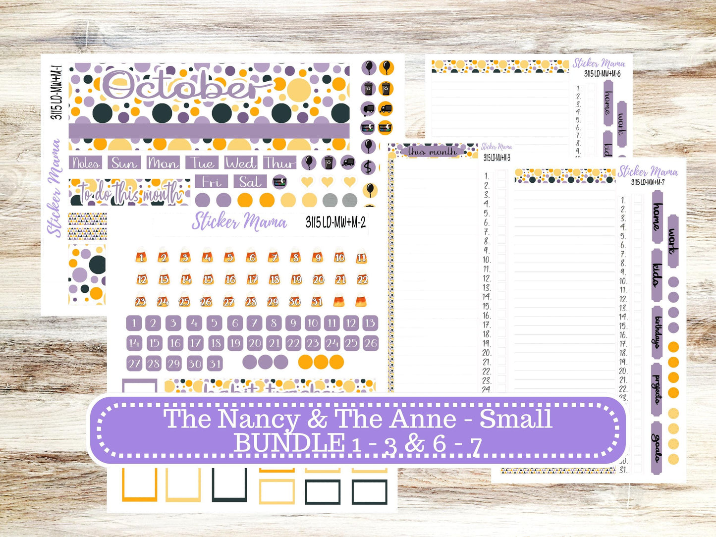 LD SMALL "The Anne" & "The Nancy" || MINI Week + Month Planner Kit #3115 || Laurel Denise Horizontal Vertical || Spooky Palette || Aug 25