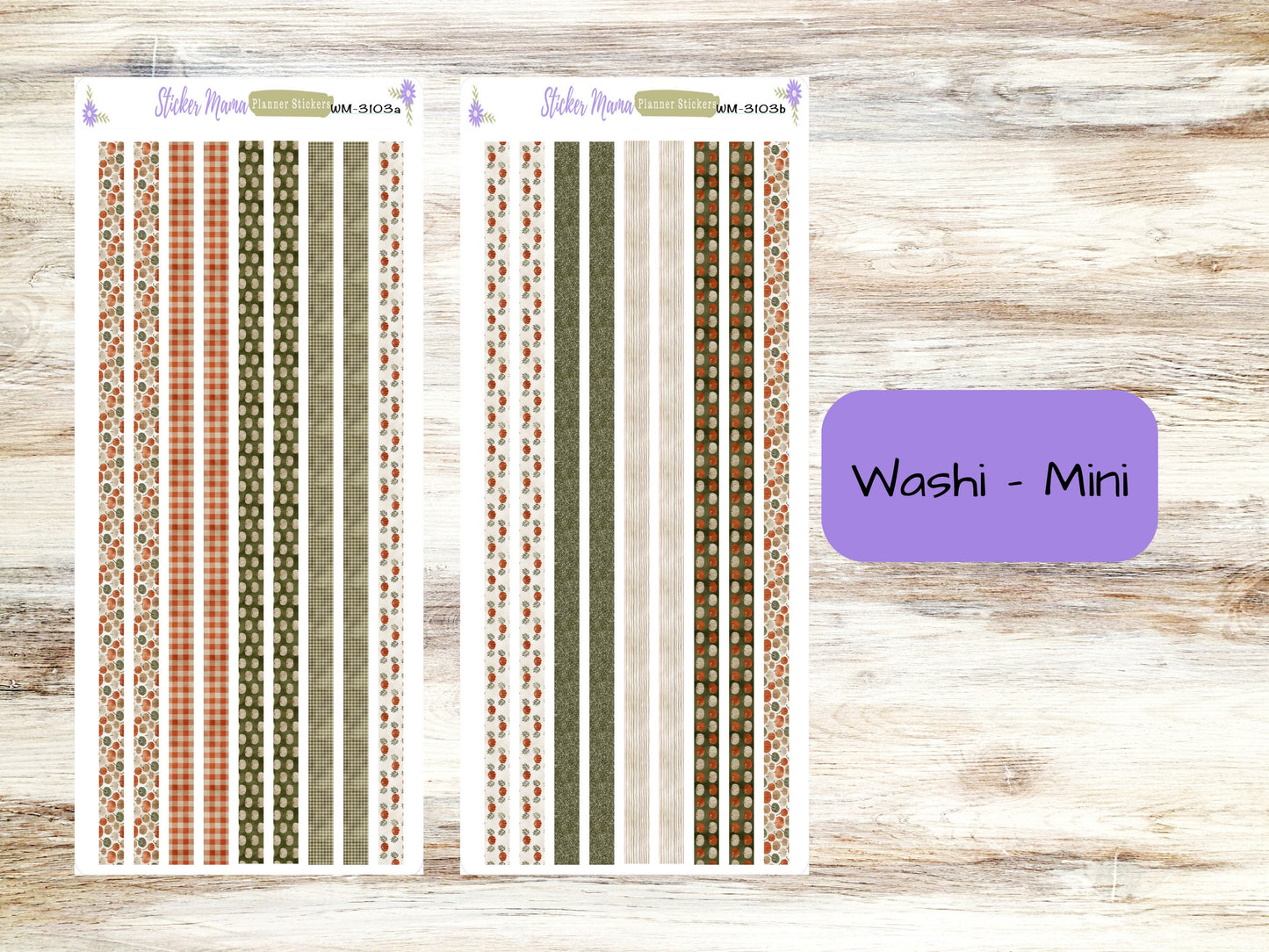 WASHI PLANNER STICKERS || 3103 || Harvest Thanksgiving || Washi Stickers || Planner Stickers || Washi for Planners