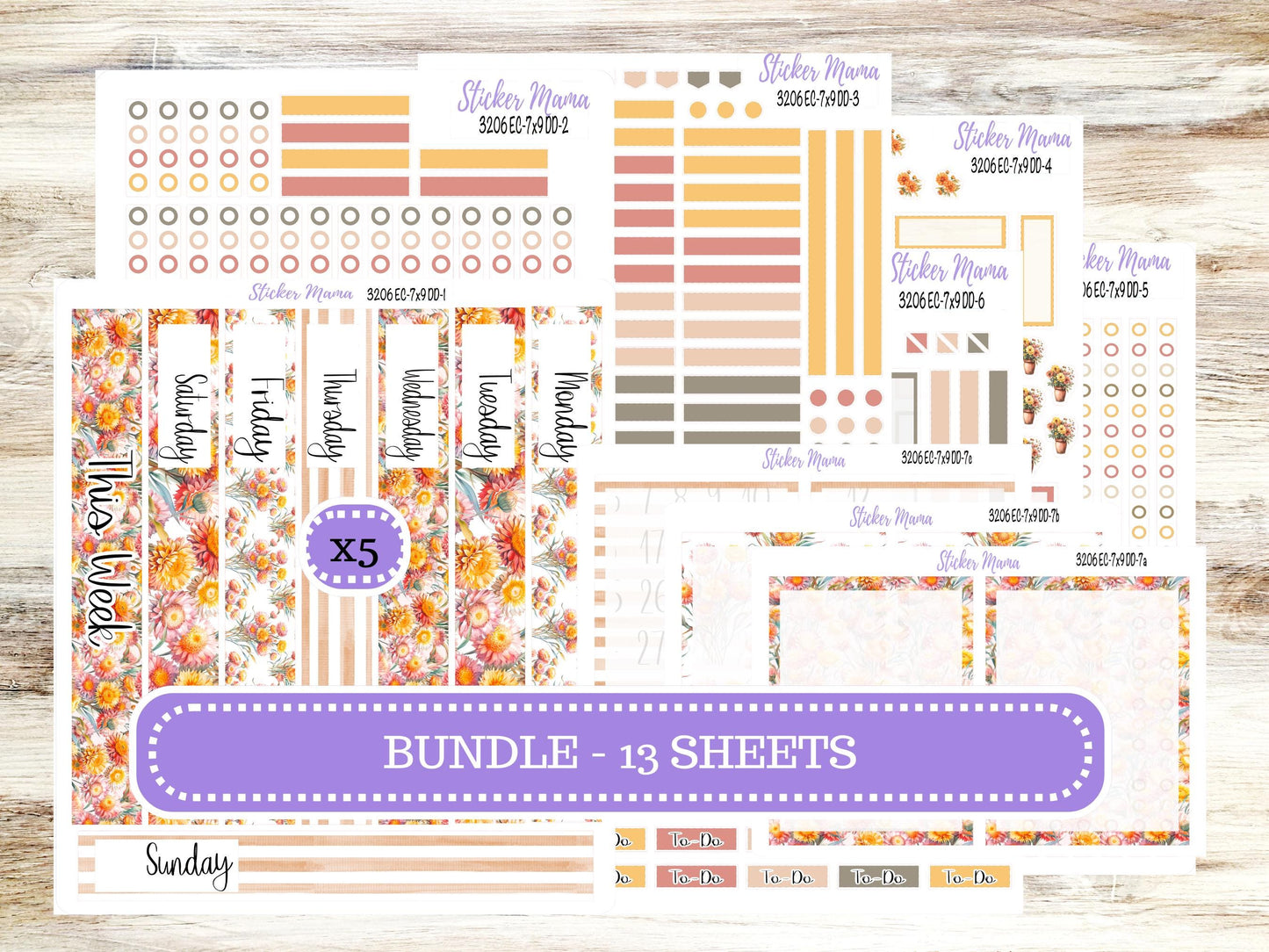 ERIN CONDREN Daily Duo Planner Kit DD-3206 || Falling Colors || Daily Duo Planner Sticker Kit || Erin Condren ||
