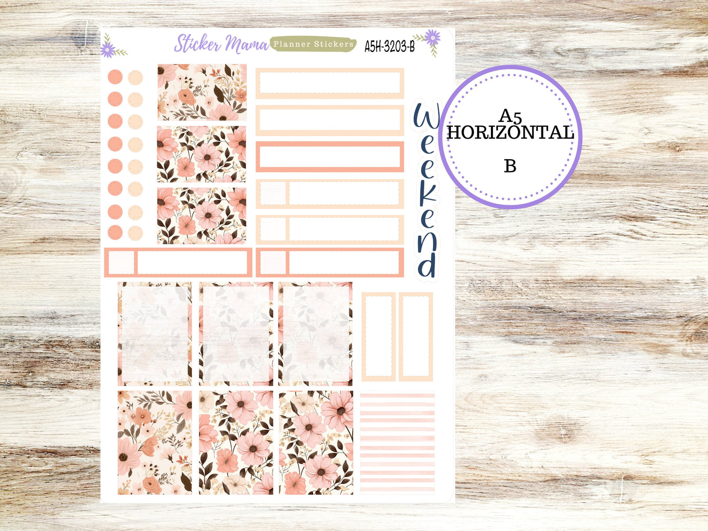 ERIN CONDREN A5 Horizontal || #3203 || Pretty in Pink Kit || A5 Weekly Kit || Planner Stickers || Erin Condren A5 Horizontal Weekly Kit