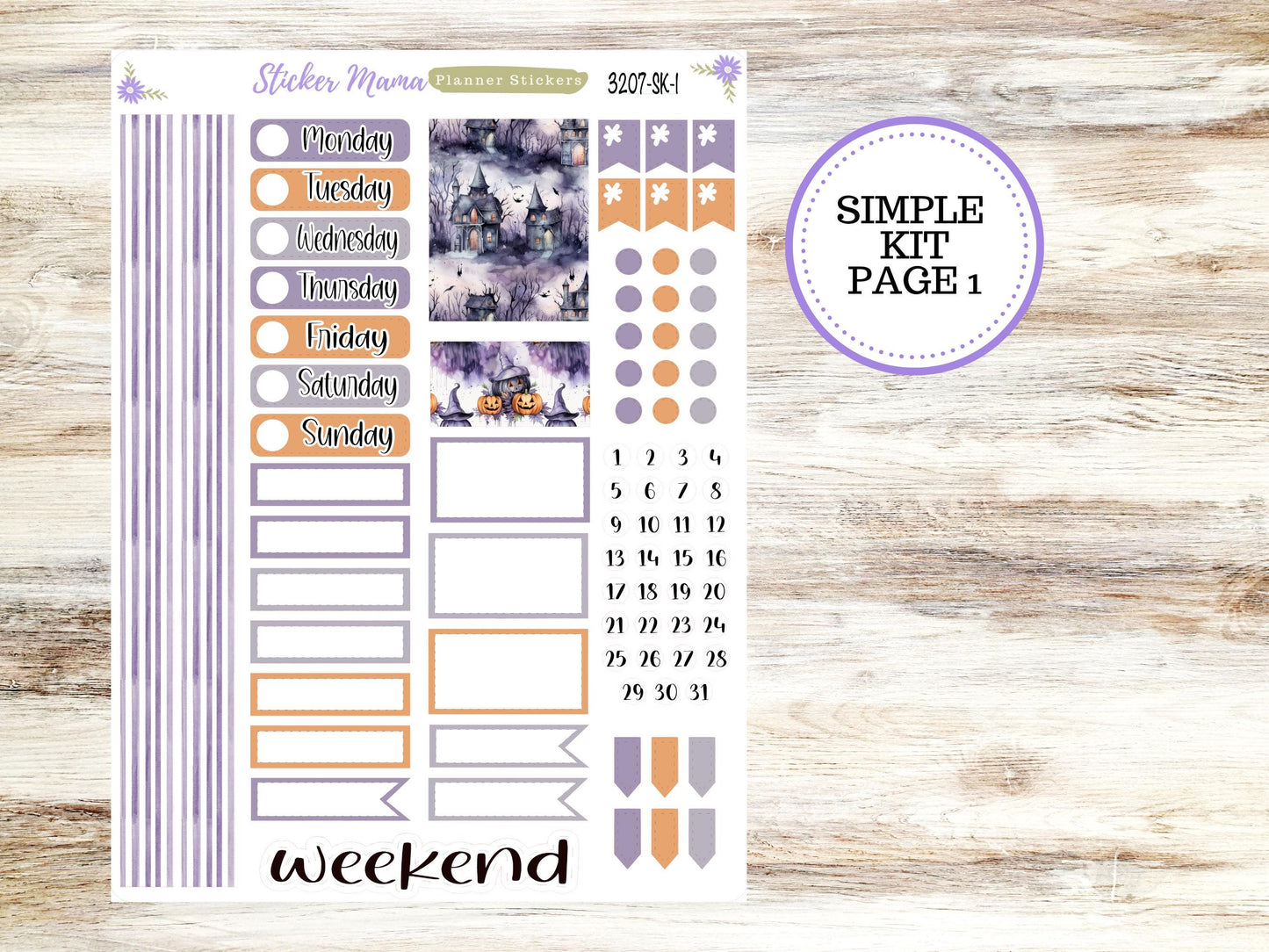 SIMPLE KIT || #3207 || Haunted Haven || Any Kind Planner || Planner Stickers || Planner Stickers