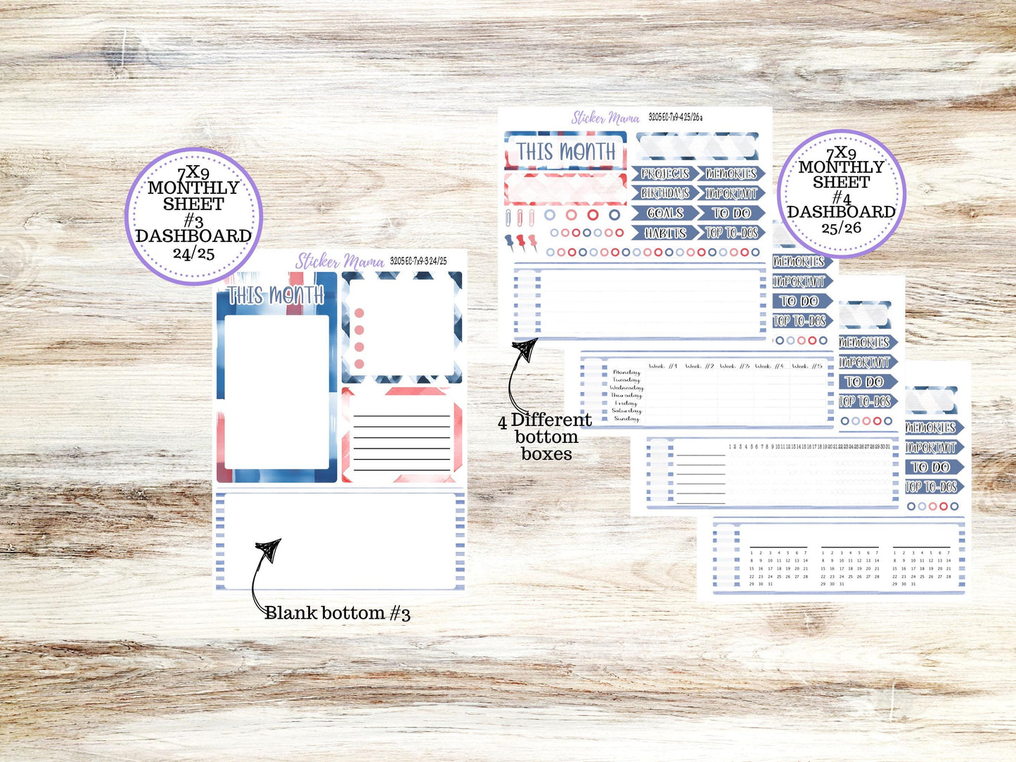ERIN CONDRE Monthly Kit-3205 || 7X9 || Patriotic Festivities Stickers || - ec July Monthly Kit - Monthly Planner Kits - Monthly Budget