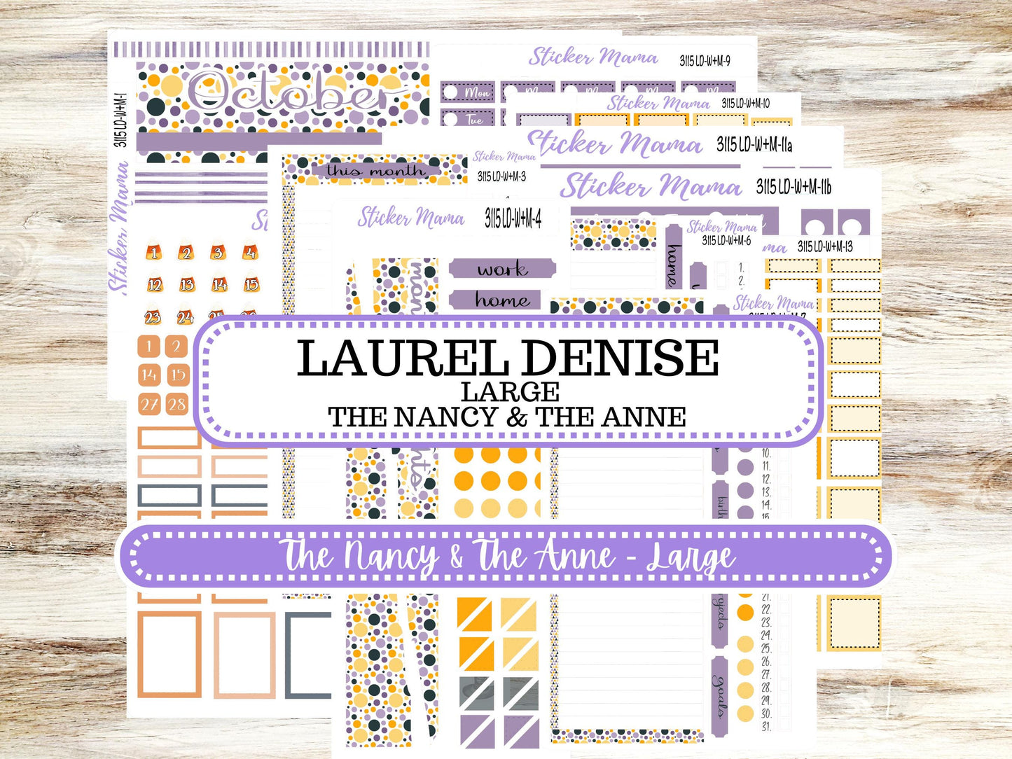LAUREL DENISE Week + Month PLANNER Monthly Kit #3115 || Laurel Denise Kit || Laurel Denise Horizontal Vertical || Spooky Palette || Aug 25