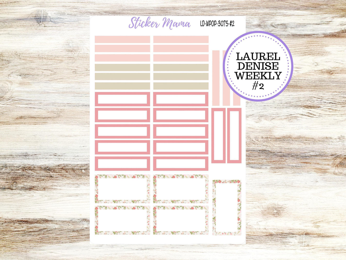 LAUREL DENISE Weekly PORTRAIT || Planner Kit #3075 || Shabby Chic Roses || Laurel Denise Kit || Laurel Denise Stickers || ld