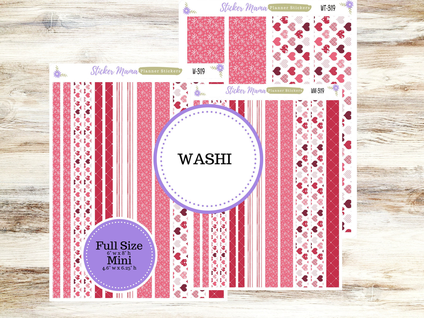 WASHI PLANNER STICKERS || 3119 || Heartfelt Joy || Washi Stickers || Valentines Planner Stickers || February Washi for Planners