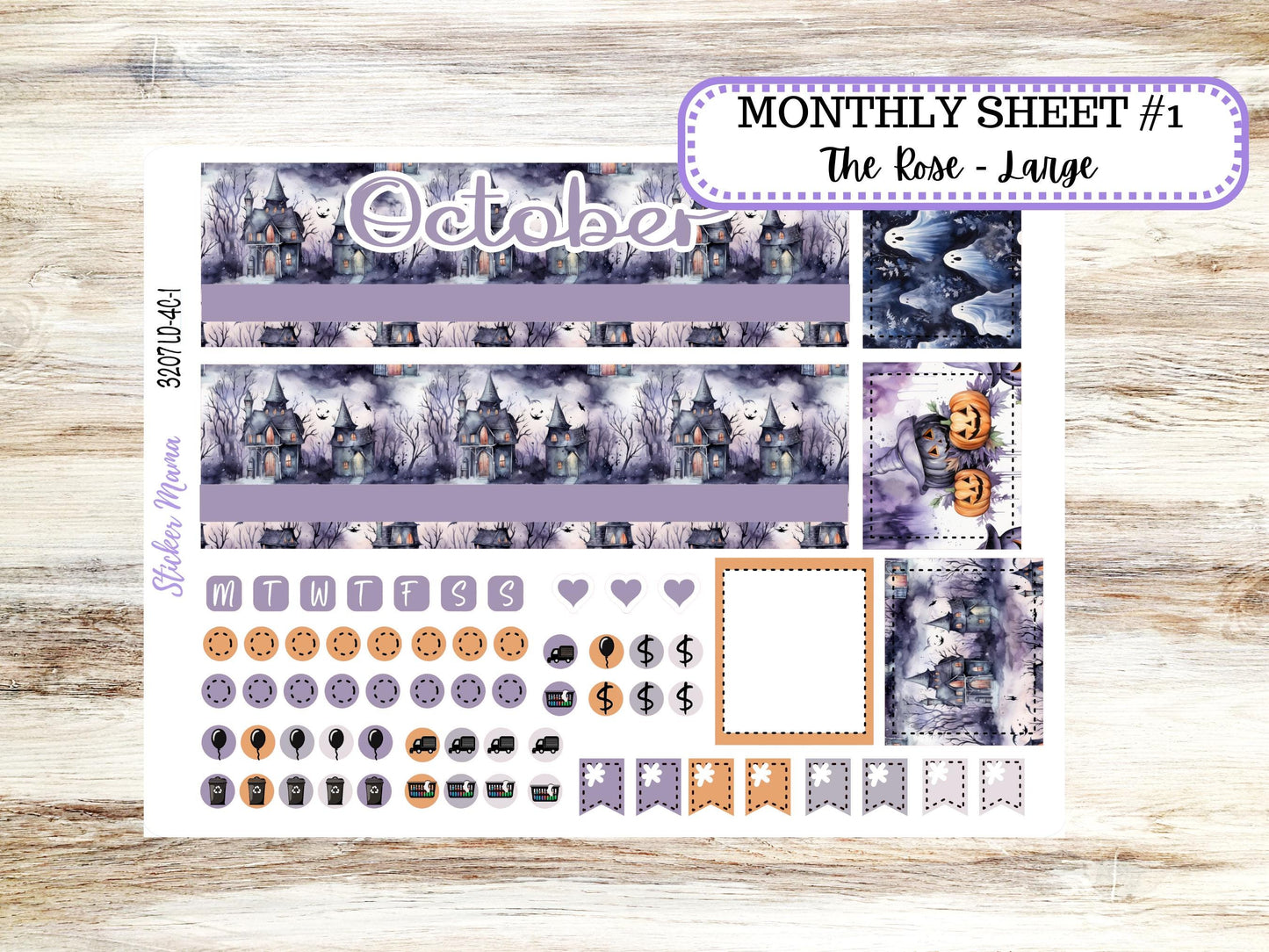 LD "The Rose" Large || 4-COLUMN (formerly project) Planner Kit #3207 || Haunted Haven || Laurel Denise Stickers || Aug 25
