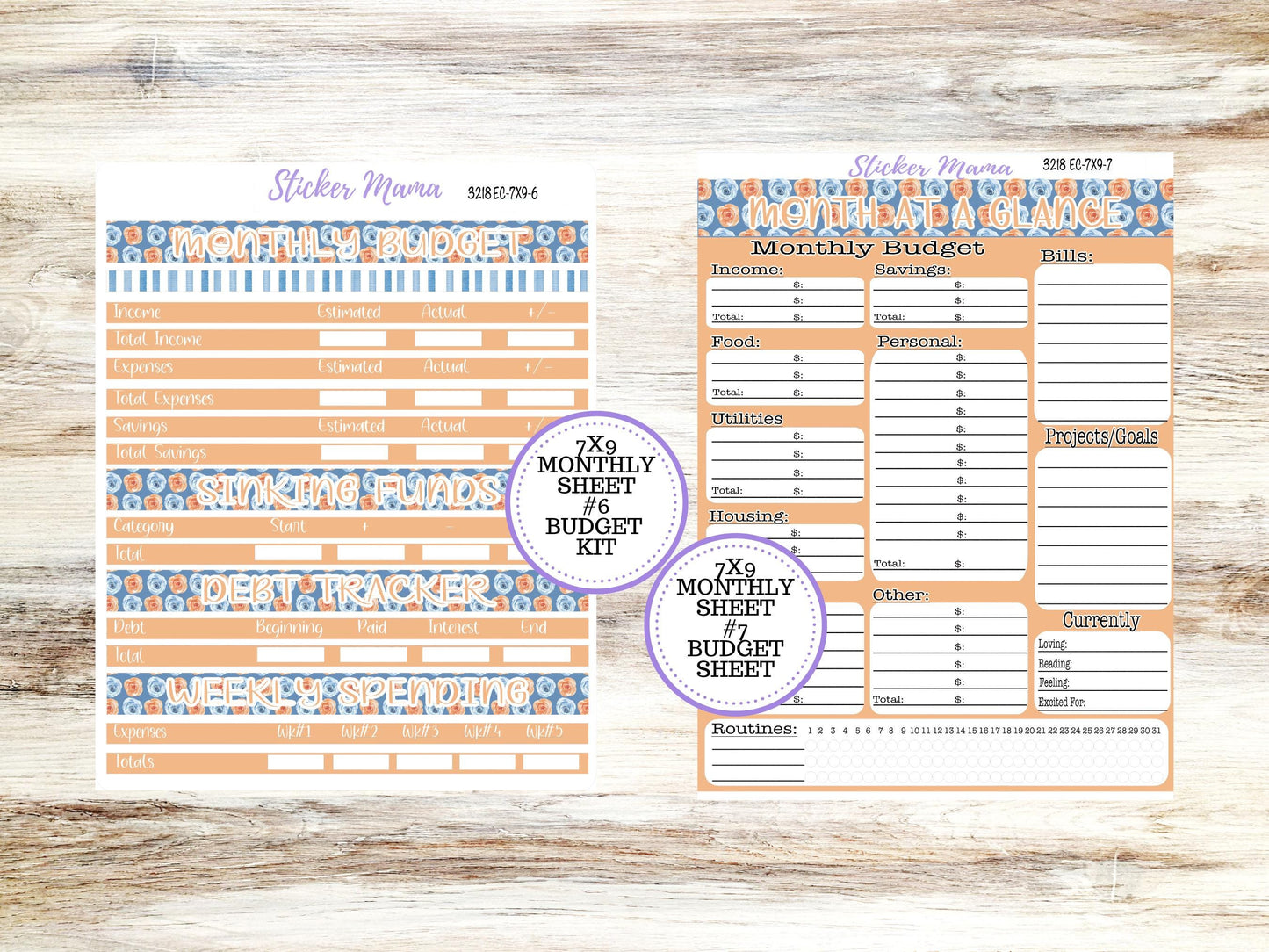 Erin Condren Monthly Kit | 7X9 | August 3218 Blossom Breeze | 5-26