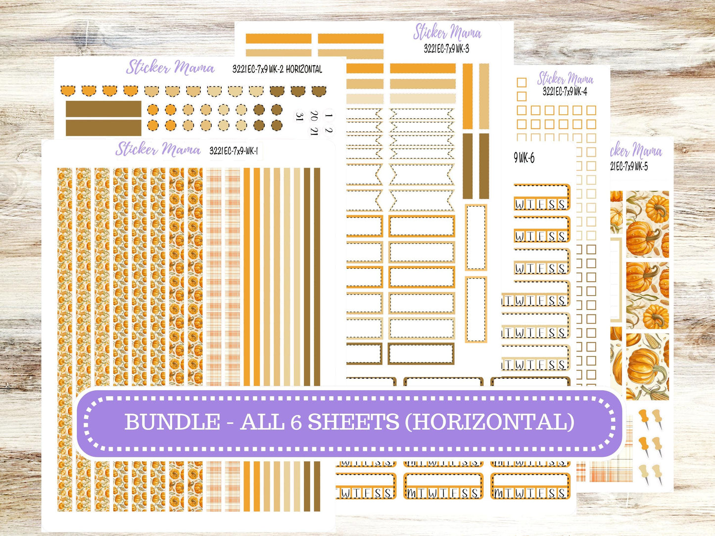 ERIN CONDREN Weekly Planner Kit WK-3221 | Pumpkin Cornstalk