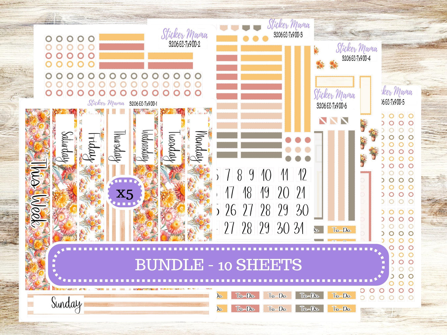 ERIN CONDREN Daily Duo Planner Kit DD-3206 || Falling Colors || Daily Duo Planner Sticker Kit || Erin Condren ||