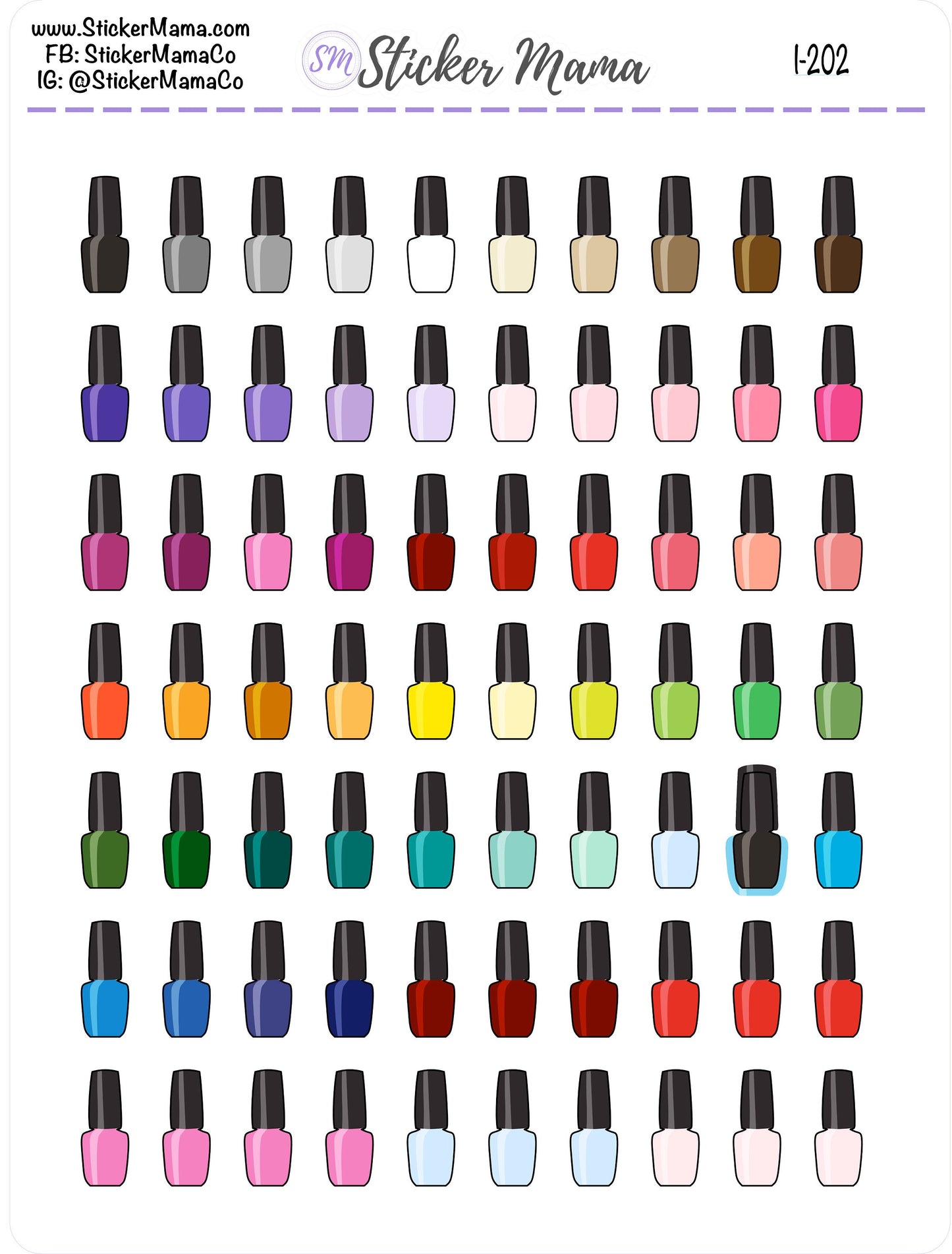NAIL POLISH PLANNER Stickers I-202 - Nail Polish Stickers - Polish - Stickers for Nails