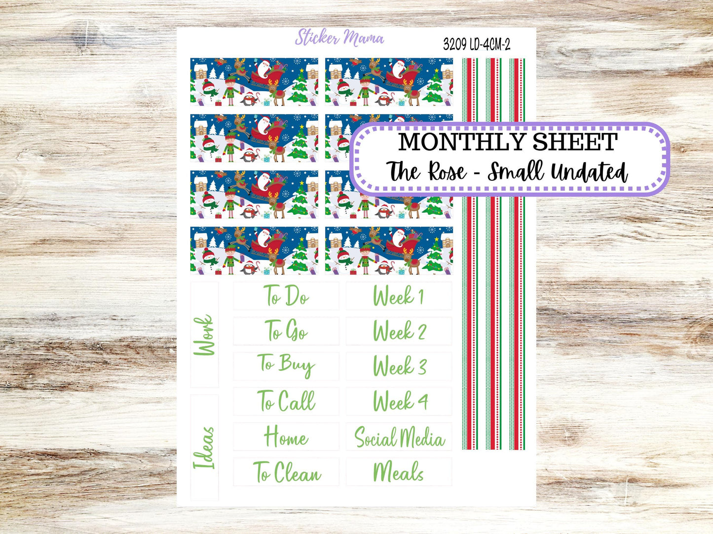 LD "Th Rose" Small || 4 COLUMN Mini (formerly the project mini) Size Planner Kit #3209 || Jolly Pines || Project Stickers || June 25