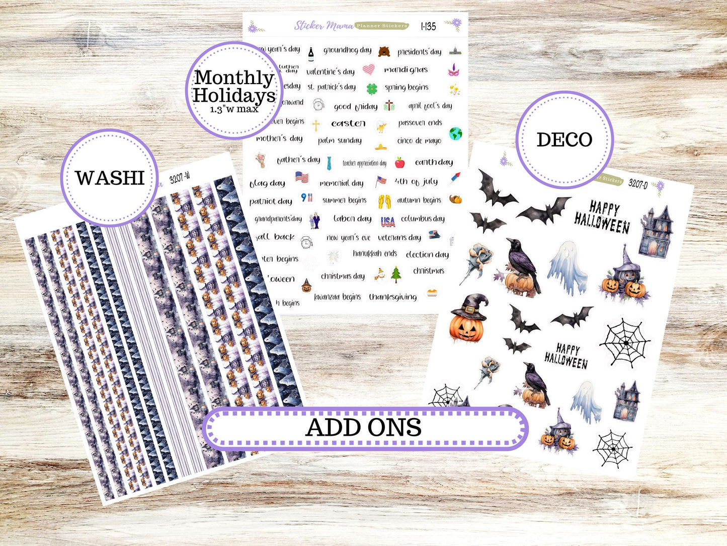 LD BOOK-BOUND Planner Kit #3207 || The Mae || The Kristy || Haunted Haven ||October Laurel Denise Sticker Kit || Aug 25