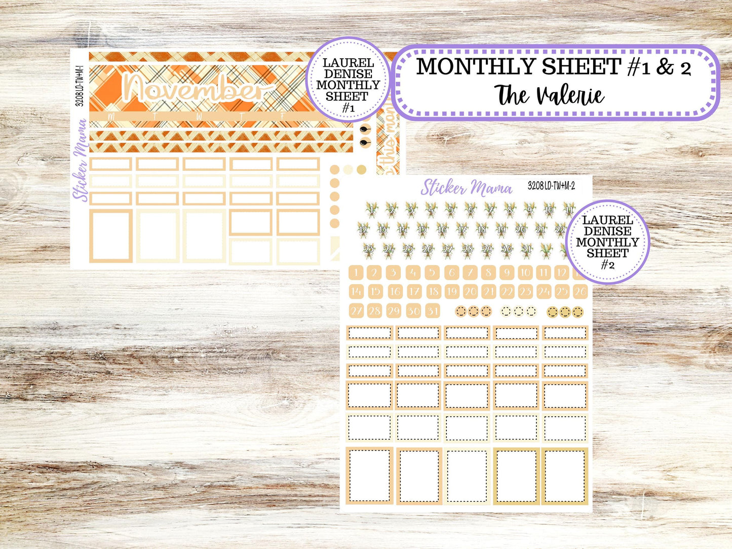 LD "The Valerie" || TEACHER Week + Month Planner Kit #3208 || Fall Fields ||Laurel Denise Kit || Laurel Denise Teacher Planner || June 25