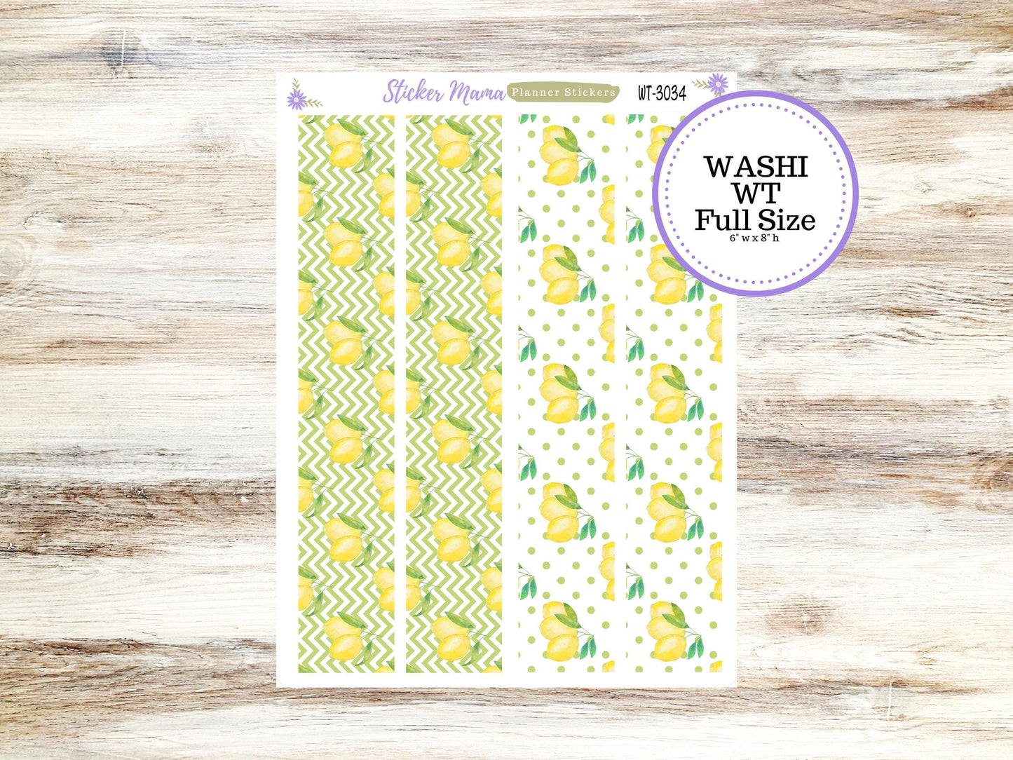 WASHI PLANNER STICKERS || 3034 || Watercolor Lemons || Washi Stickers || Lemon Planner Stickers || Washi for Planners