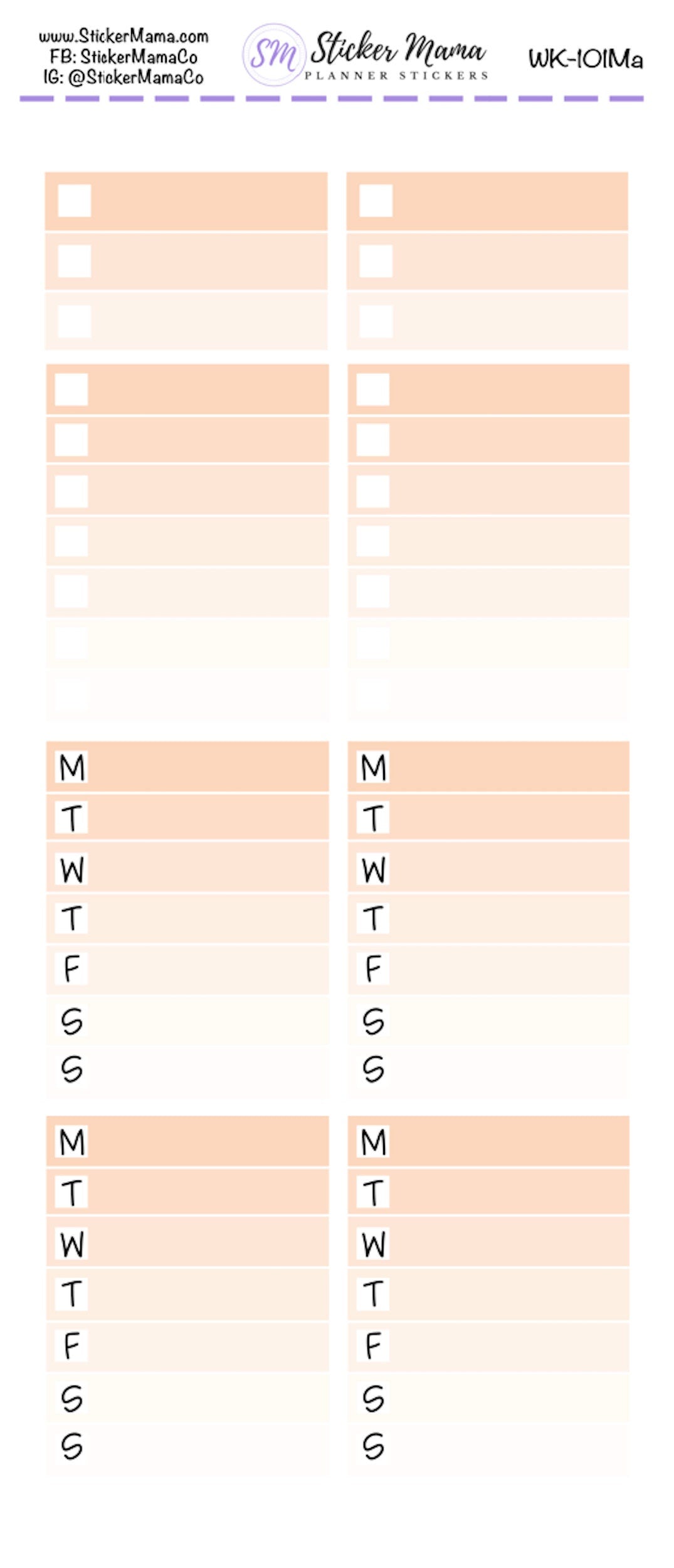 WK-101 - CHECKBOX STICKERS - Planner Stickers - Checkboxes for Planners