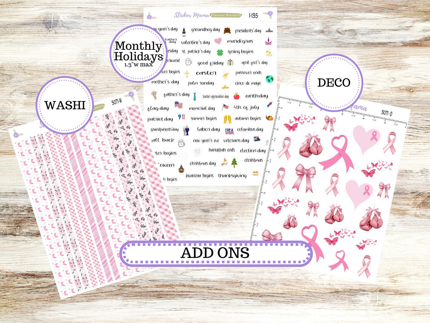 LD BOOK-BOUND Planner Kit #3071 || The Mae || The Kristy || Breast Cancer || Laurel Denise Sticker Kit || Aug 25