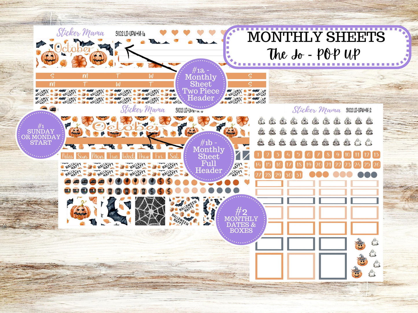 LD POP-UP Week+Month Planner Kit #3102 || The Jo || Pumpkin Town || Laurel Denise Kit || Laurel Denise Stickers || Aug 25