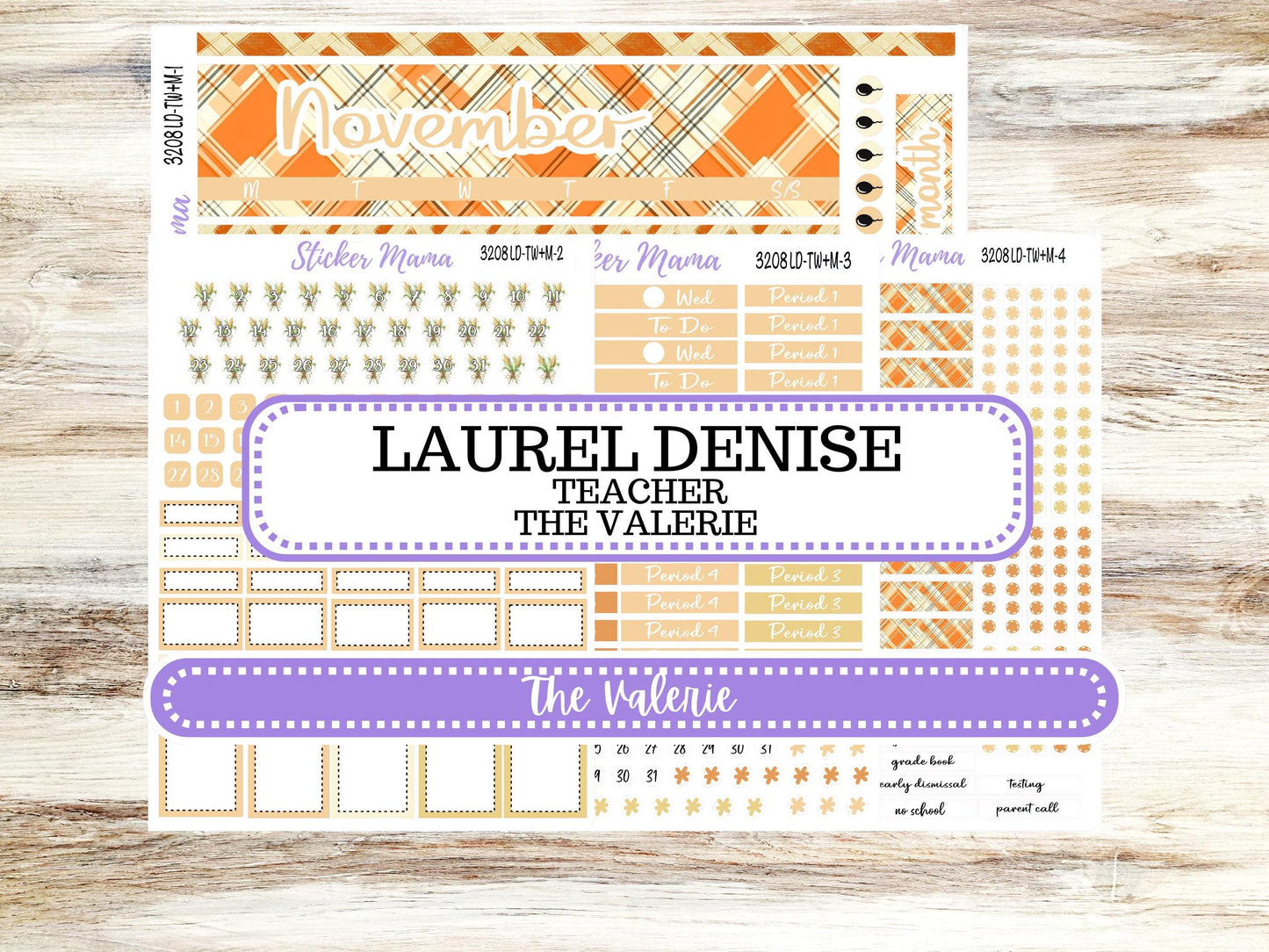 LD "The Valerie" || TEACHER Week + Month Planner Kit #3208 || Fall Fields ||Laurel Denise Kit || Laurel Denise Teacher Planner || June 25