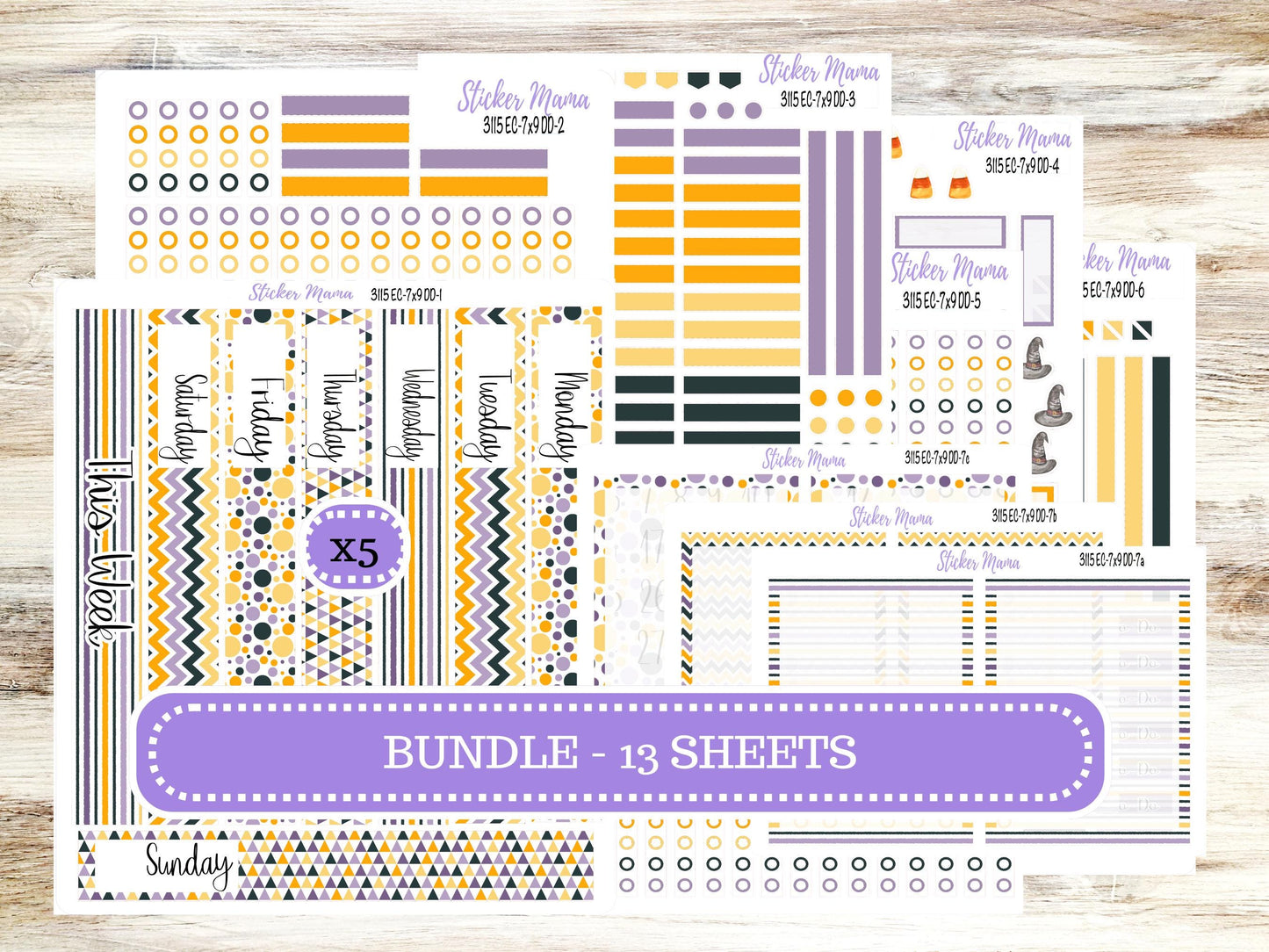 ERIN CONDREN Daily Duo Planner Kit DD-3115 || October - Spooky Palette || Daily Duo Planner Sticker Kit || Erin Condren ||