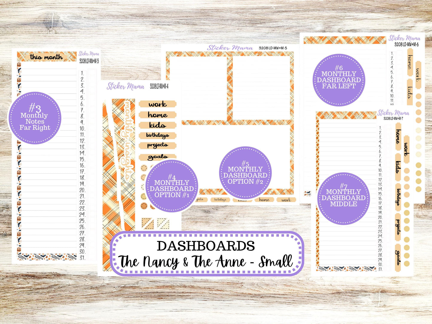 LD SMALL "The Anne" & "The Nancy" || MINI Week + Month Planner Kit #3208 || Laurel Denise Horizontal Vertical || Fall Fields || 9-25