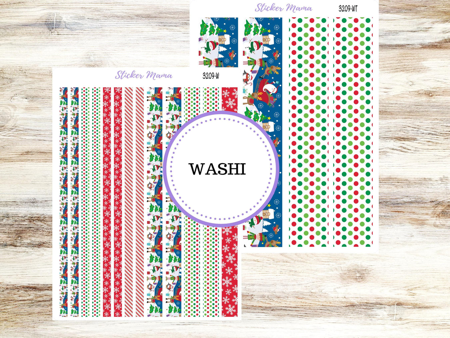 WASHI PLANNER STICKERS || 3209 || Jolly Pines || Washi Stickers || Planner Stickers || Washi for Planners