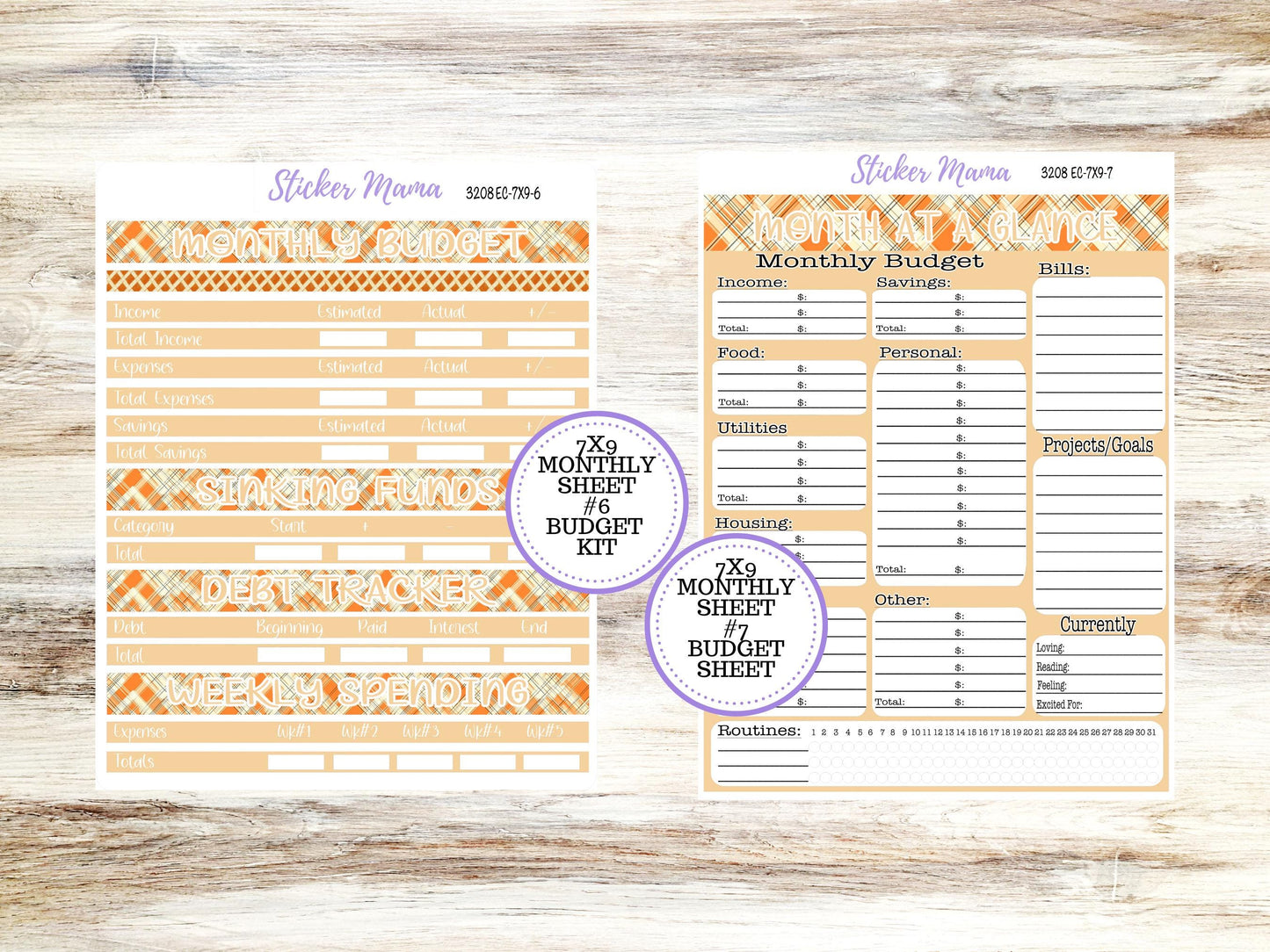 ERIN CONDREN Monthly Kit-3208 || 7X9 || Fall Fields - 7x9 ec November Monthly Kit - November Monthly Planner Kits - Monthly Pages