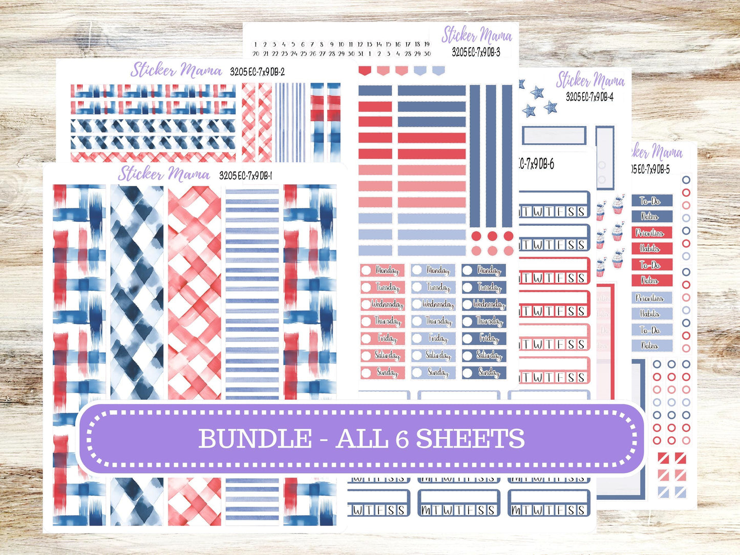 ERIN CONDREN Dashboard Planner Kit DB-3205 || Patriotic Festivities || Dashboard Planner Sticker Kit || Erin Condren ||