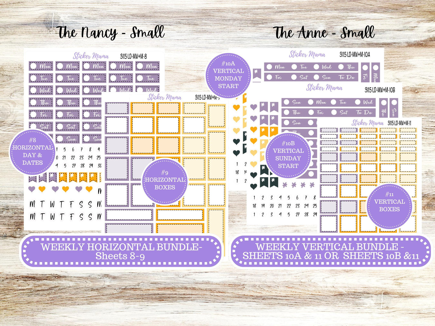 LD SMALL "The Anne" & "The Nancy" || MINI Week + Month Planner Kit #3115 || Laurel Denise Horizontal Vertical || Spooky Palette || Aug 25