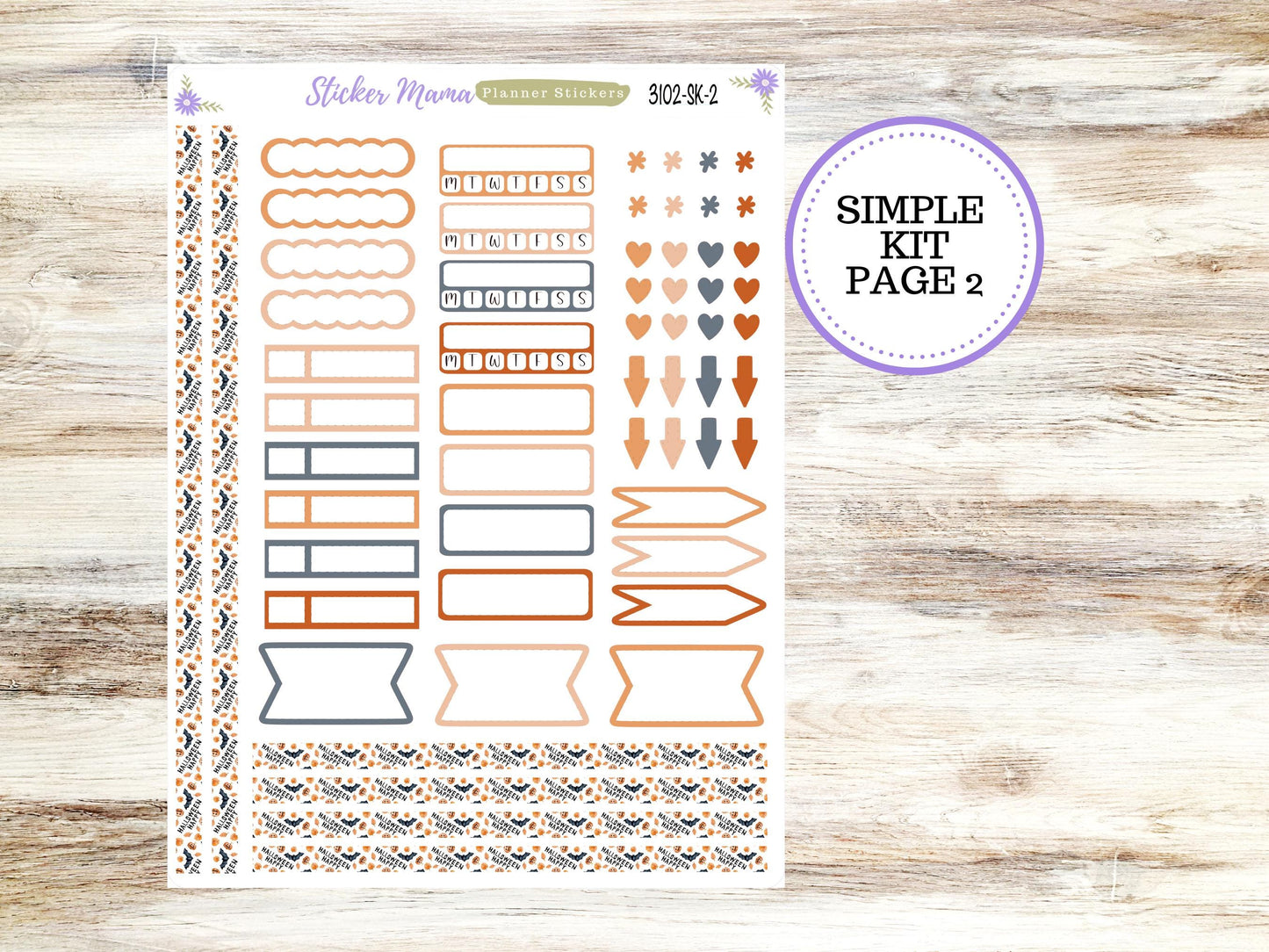 SIMPLE KIT || #3102 || Pumpkin Town || Any Kind Planner || Planner Stickers || Planner Stickers
