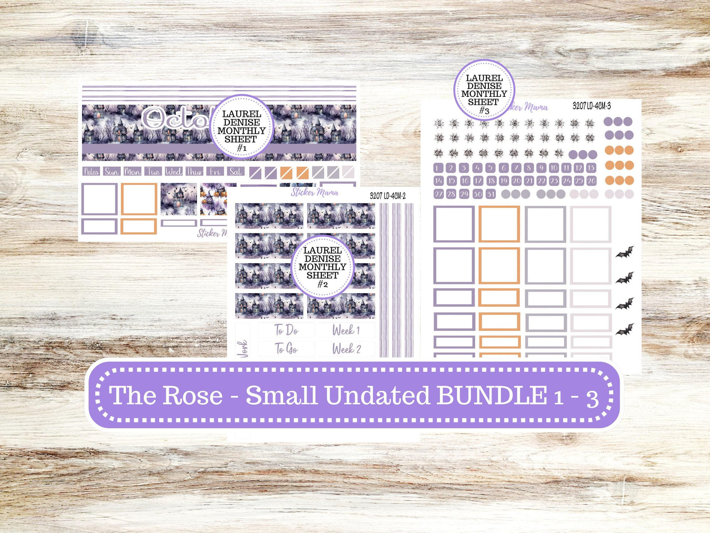 LAUREL DENISE 4 COLUMN Mini (formerly the project mini) Size Planner Kit #3207 || Haunted Haven || Project Stickers || June 25
