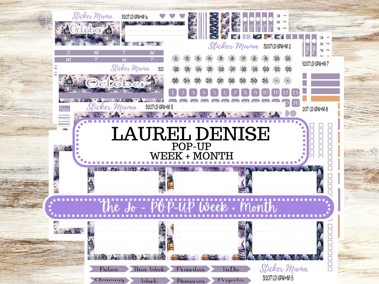 LD POP-UP Week+Month Planner Kit #3207 || The Jo || Haunted Haven || Laurel Denise Kit || Laurel Denise Stickers || Aug 25