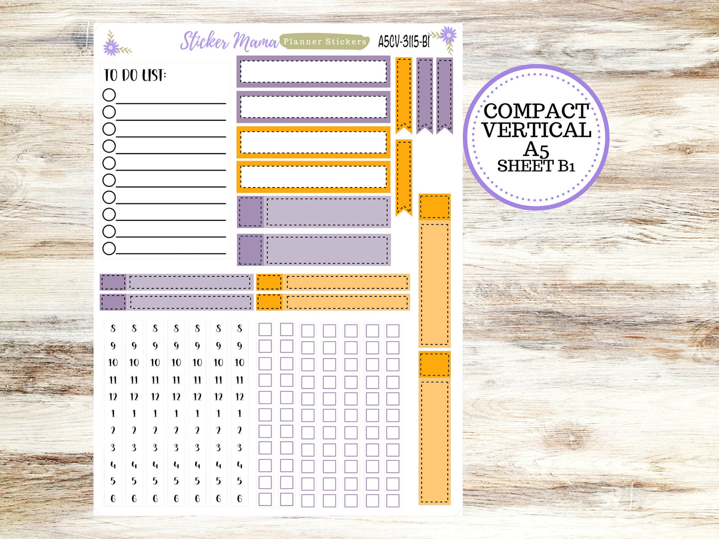 ERIN CONDREN A5 Compact Vertical-Kit #3115 || Spooky Palette - Planner Stickers - Erin Condren Compact Vertical Weekly Kit