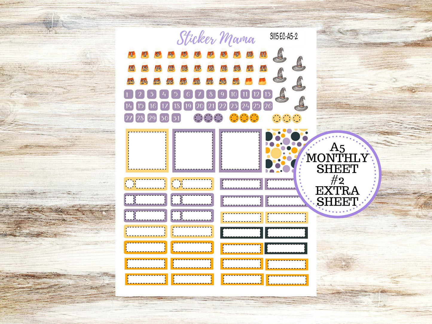 ERIN CONDRE Monthly Kit-3115 || A5 || Spookey Palette Stickers || - ec October Monthly Kit - Monthly Planner Kits - Monthly Budget