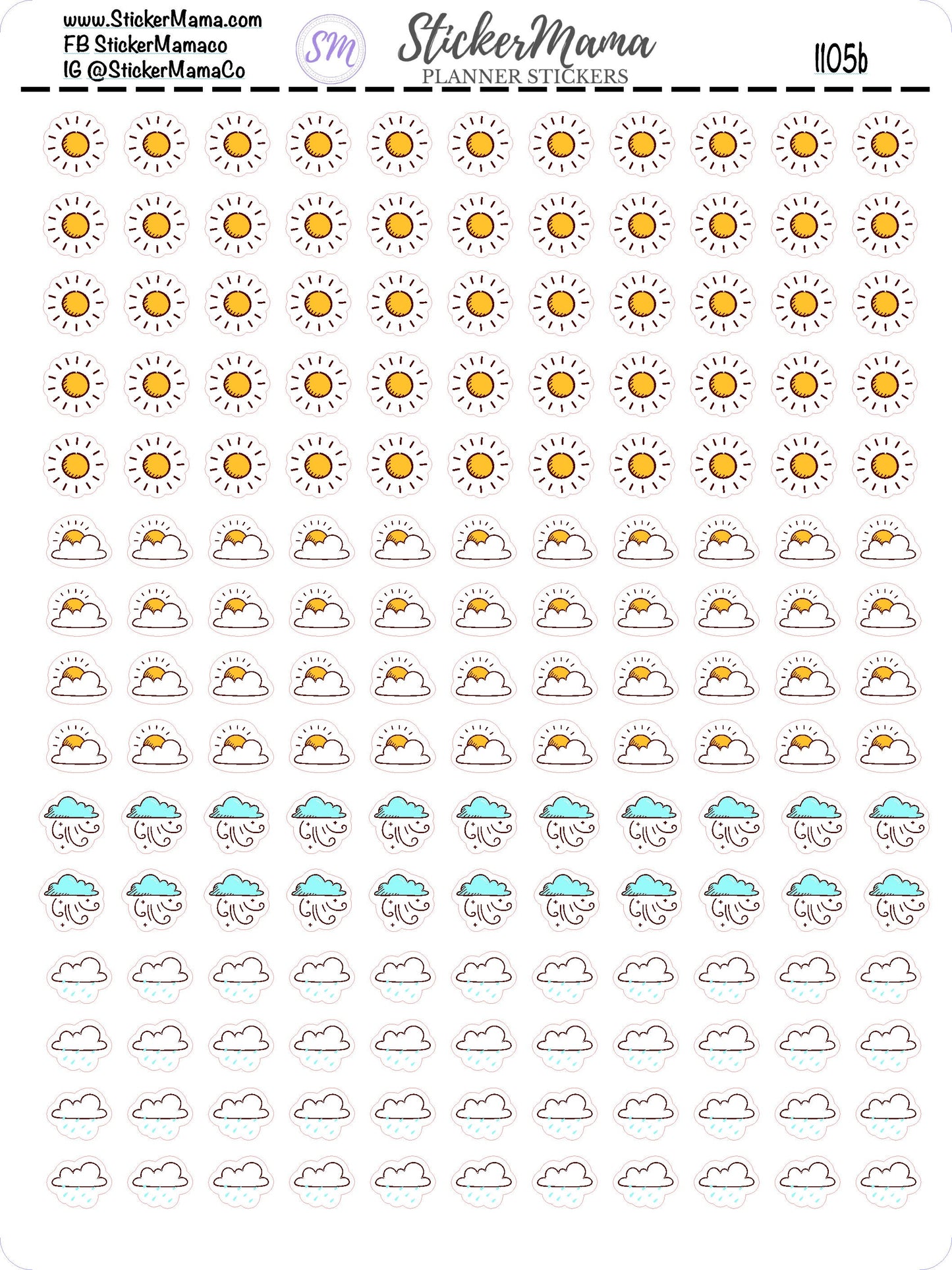 I105 - WEATHER STICKERS - weather planner stickers - for planner