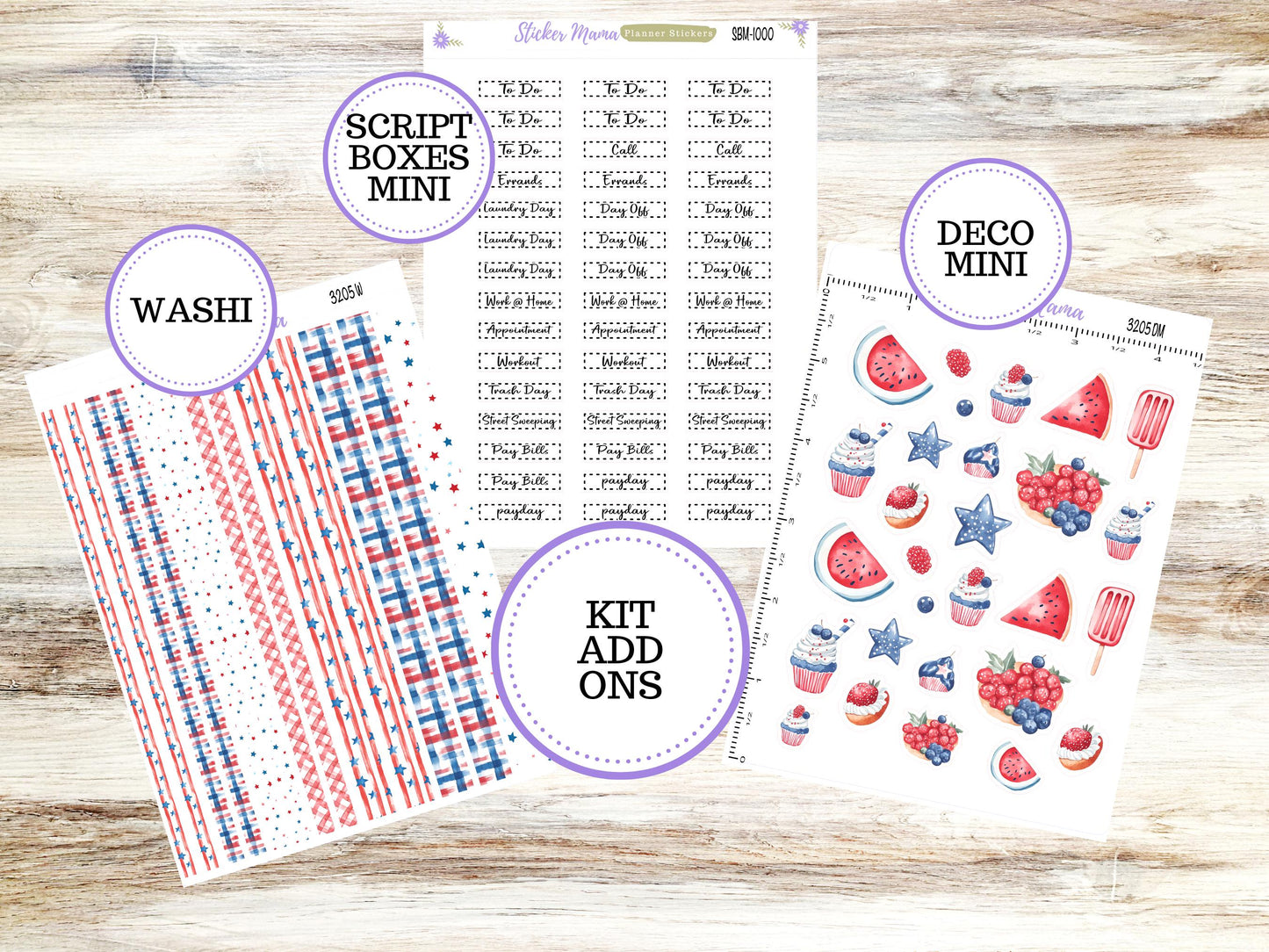 Journaling Stickers | Planner Stickers Kit | 3205 Patriotic Festivities