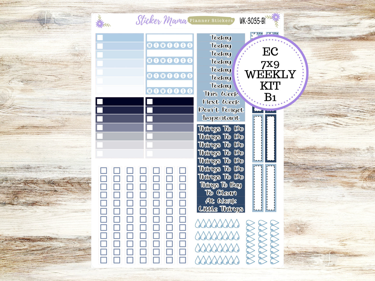 WK-3035 - American Dream Kit  || Weekly Planner Kit || Erin Condren || Hourly Planner Kit || Vertical Planner Kit