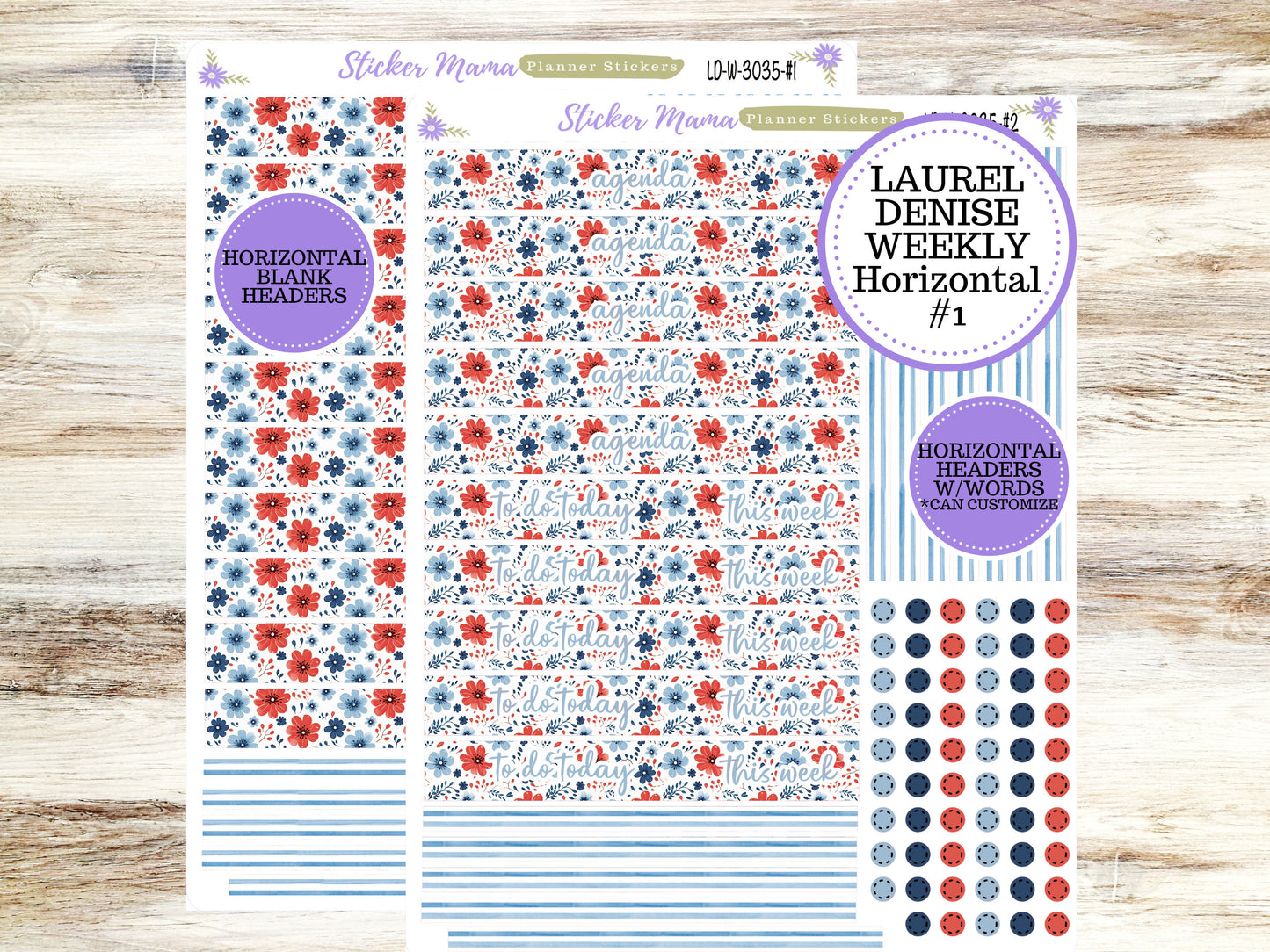 LAUREL DENISE PLANNER Kit #3035 || Laurel Denise Kit || Laurel Denise Stickers || Laurel Denise Horizontal Vertical || JuLY Laurel Denise