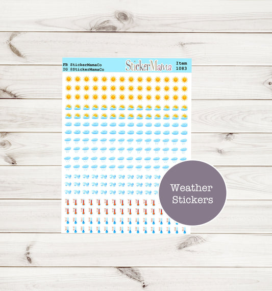1083 - WEATHER STICKERS - Weather Planner Stickers