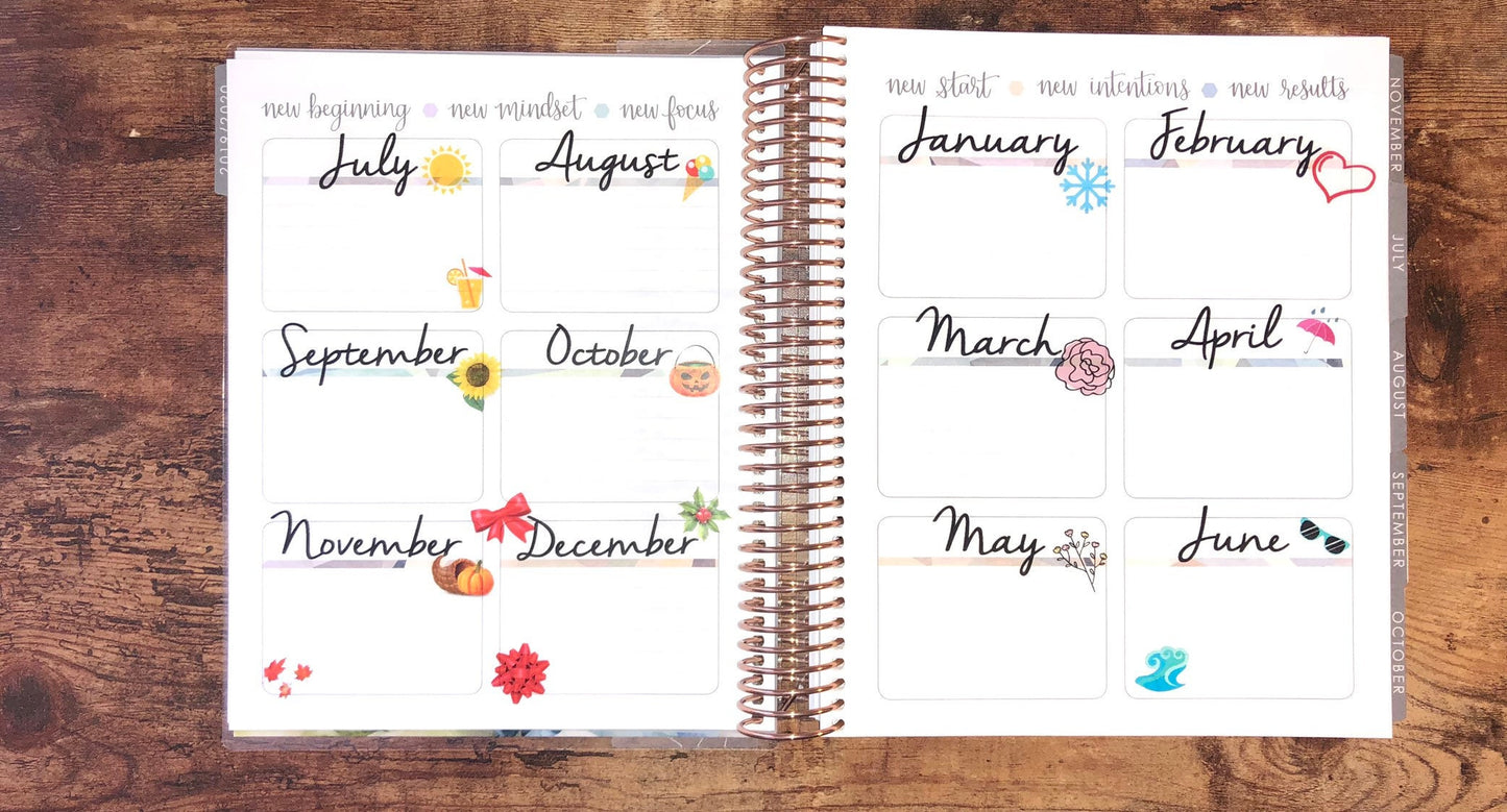 MONTHLY STICKERS - 3001 - Month Planner Stickers - Months of the Year Stickers - Planner Stickers
