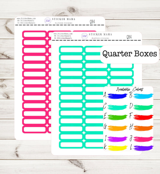 QUARTER BOX STICKERS .4" x 1.5" quarter box labels quarter planner box ec planner stickers deluxe sticker kit full planner boxes